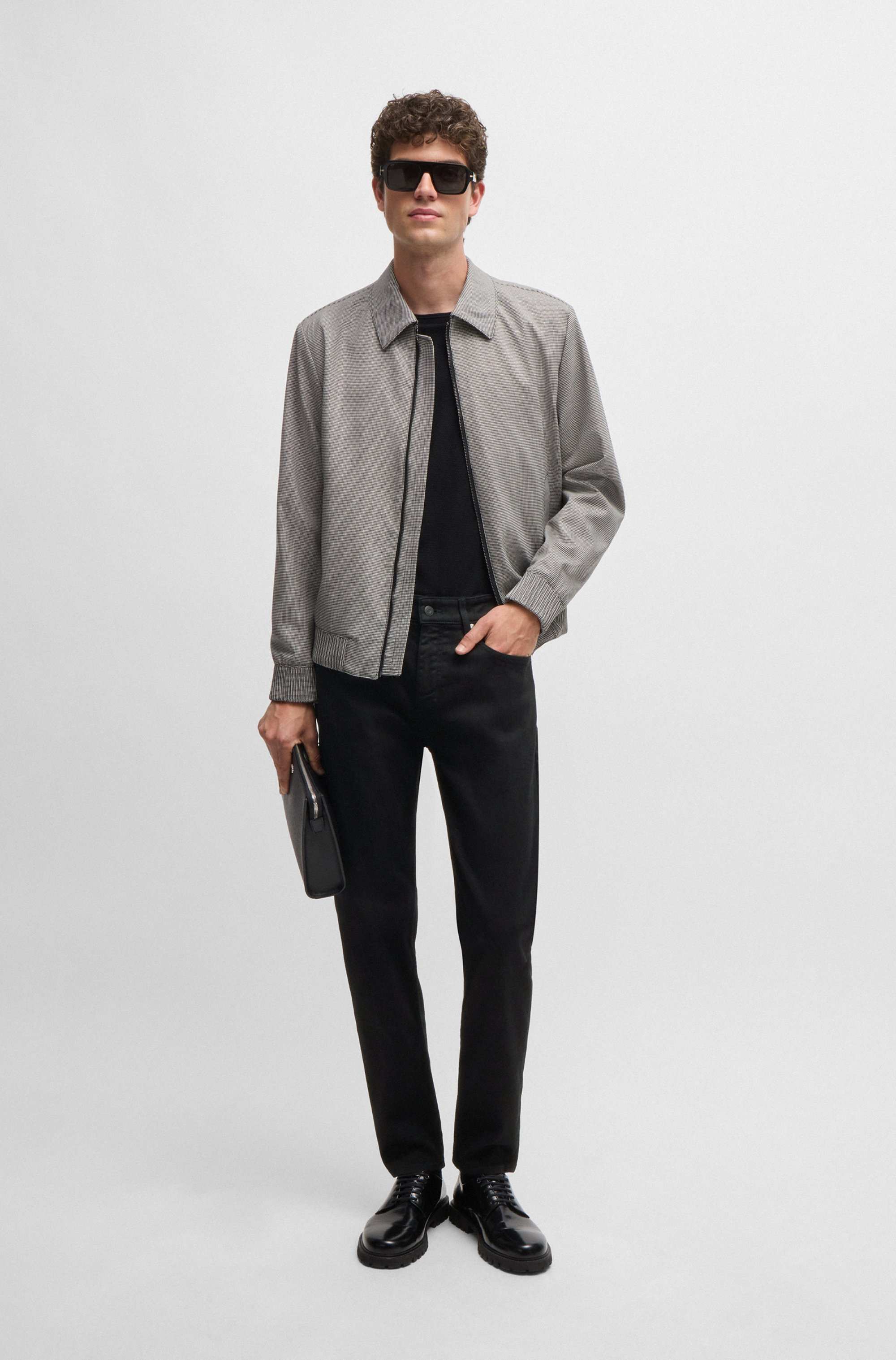 Maine Regular-fit jeans in black Italian denim