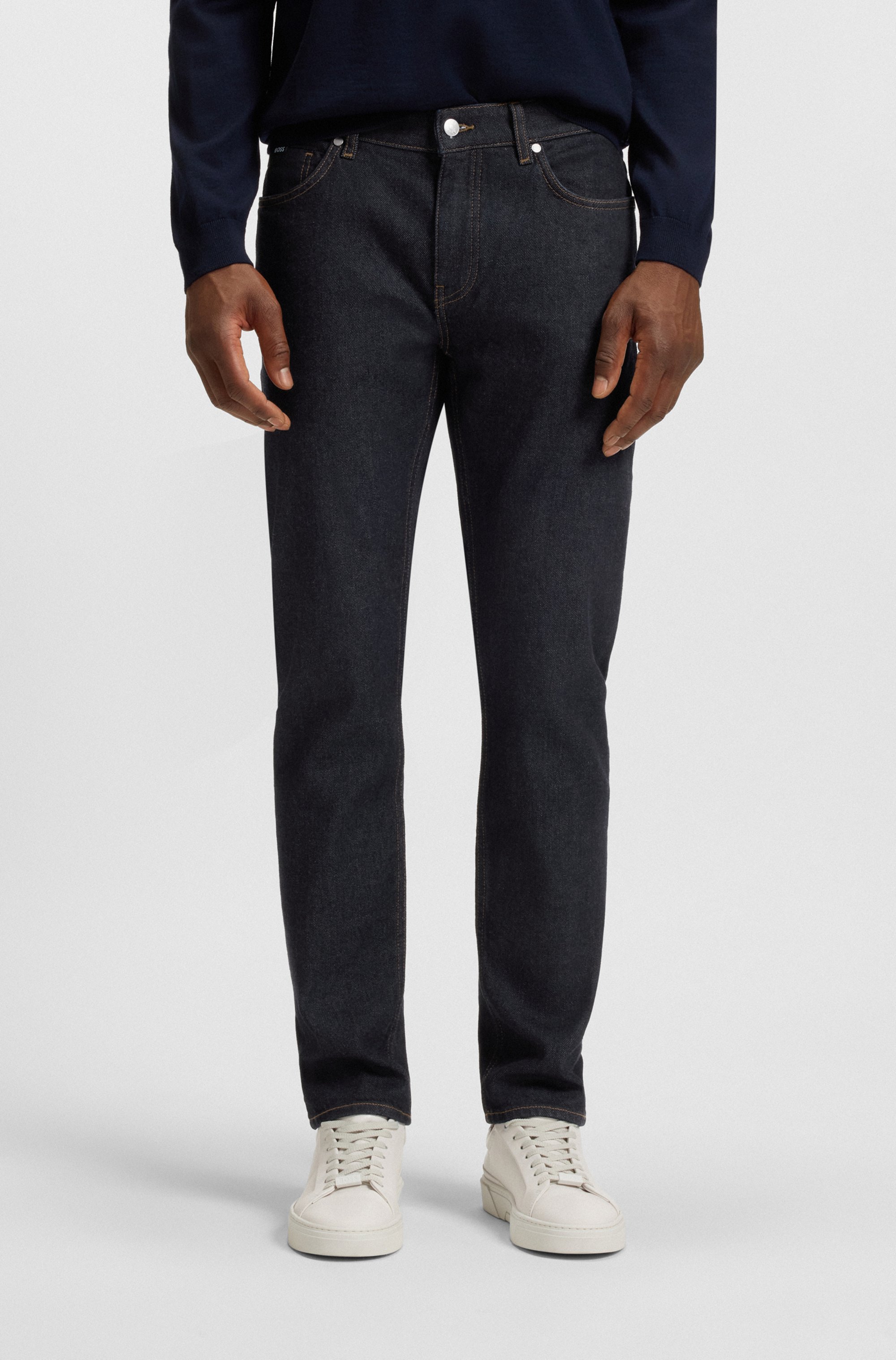 Delaware slim-fit jeans in dark-blue denim