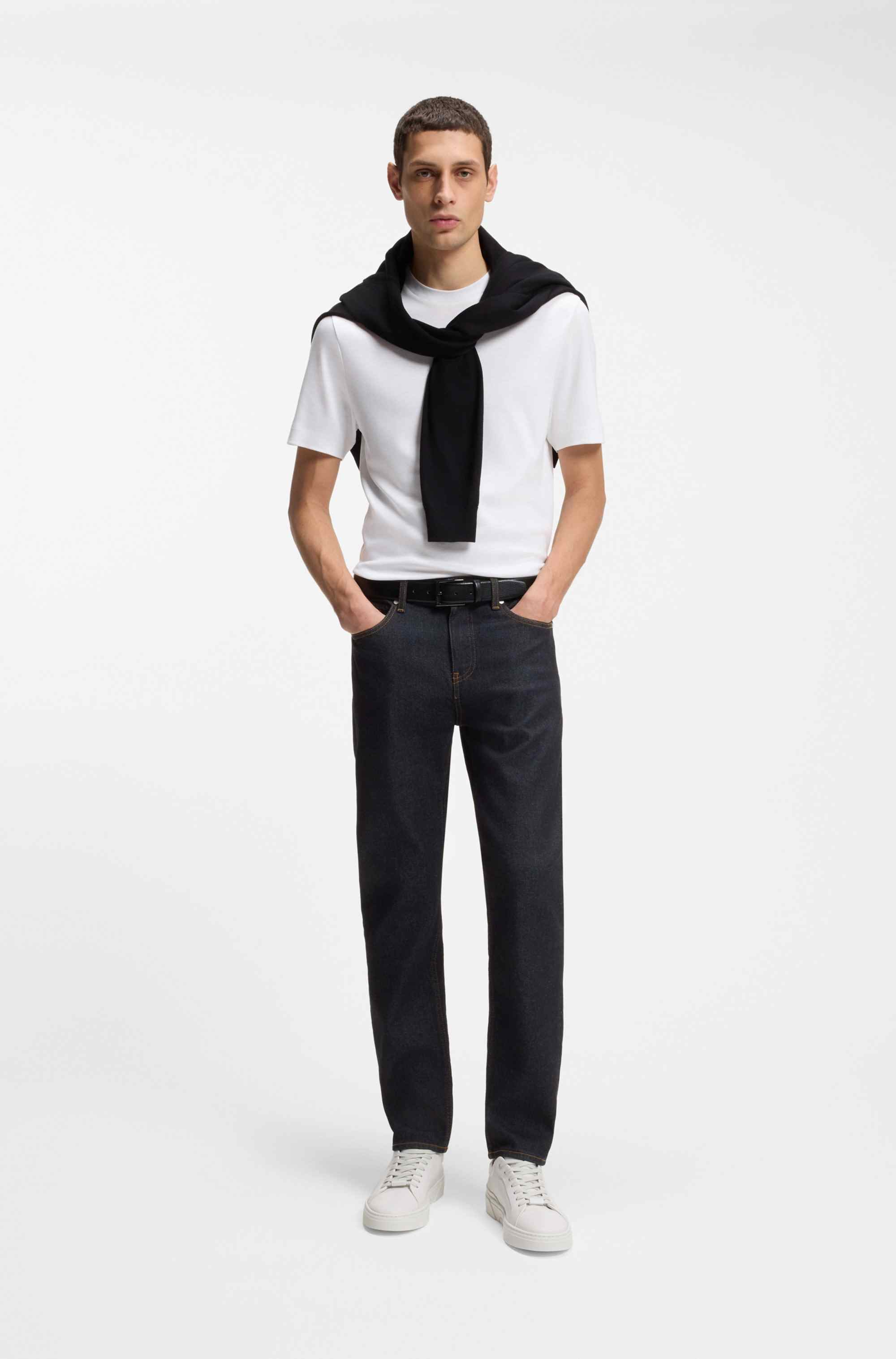 Delaware slim-fit jeans in dark-blue denim