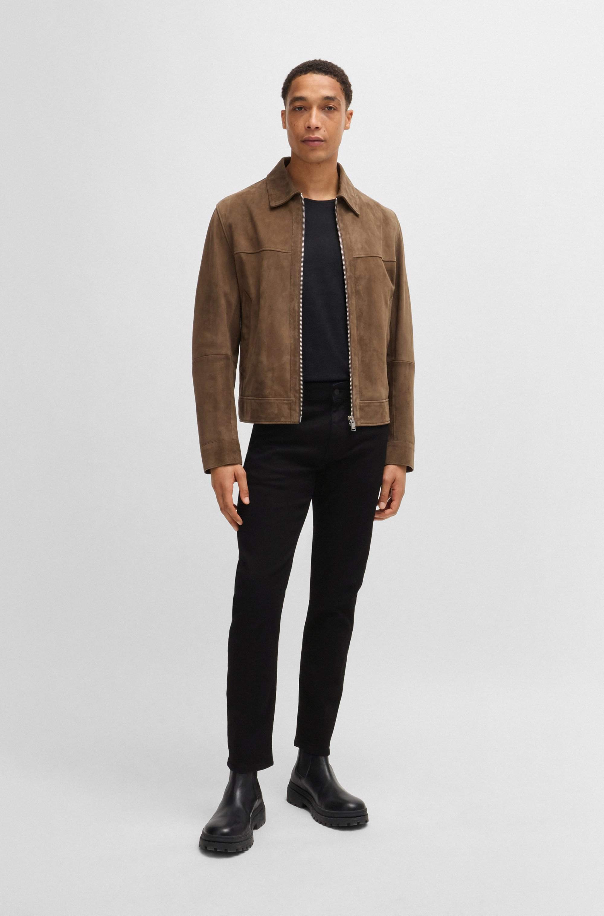 Delaware slim-fit jeans in Italian black stretch denim