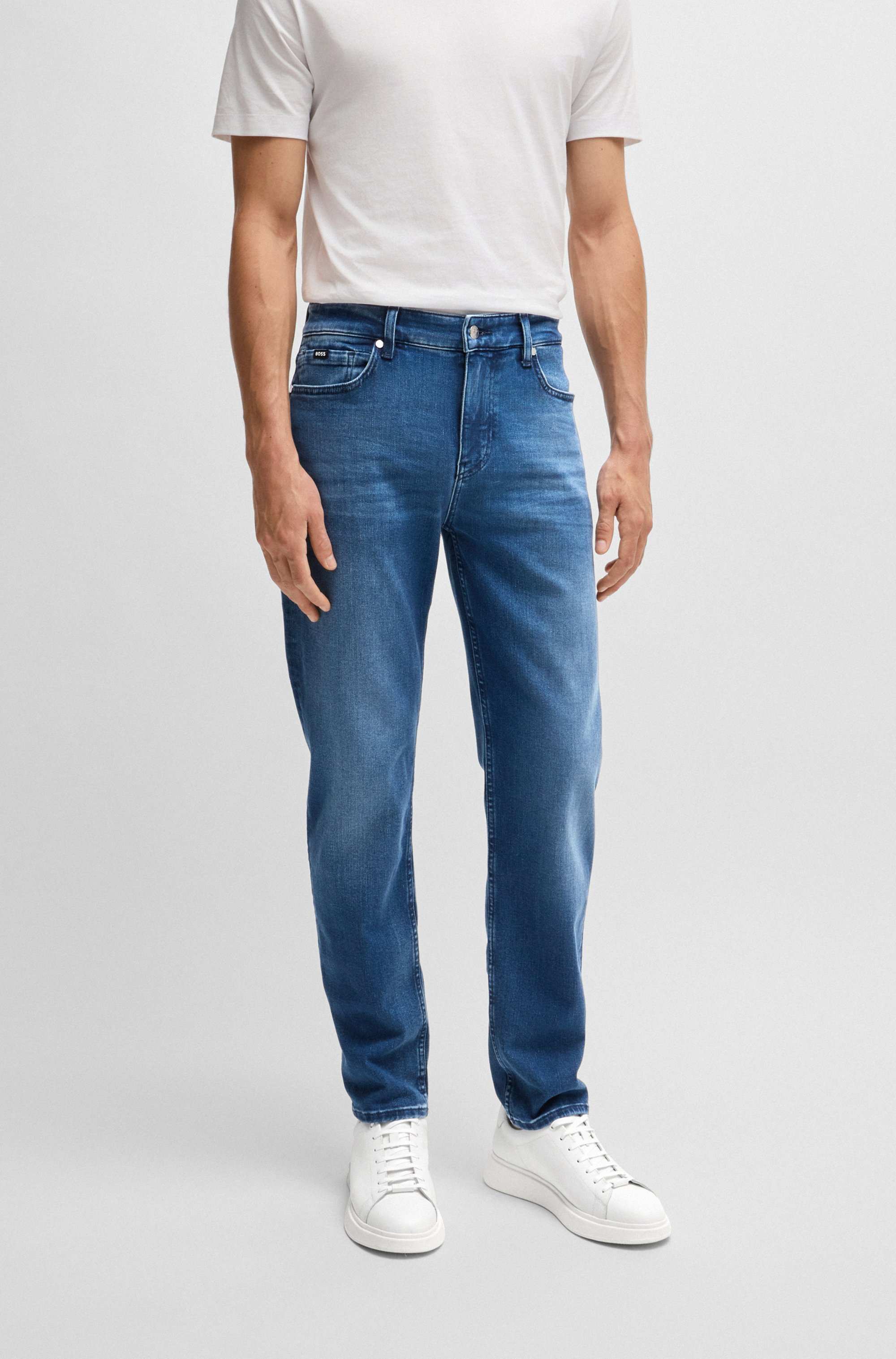 Maine Regular-fit jeans in blue soft-touch denim