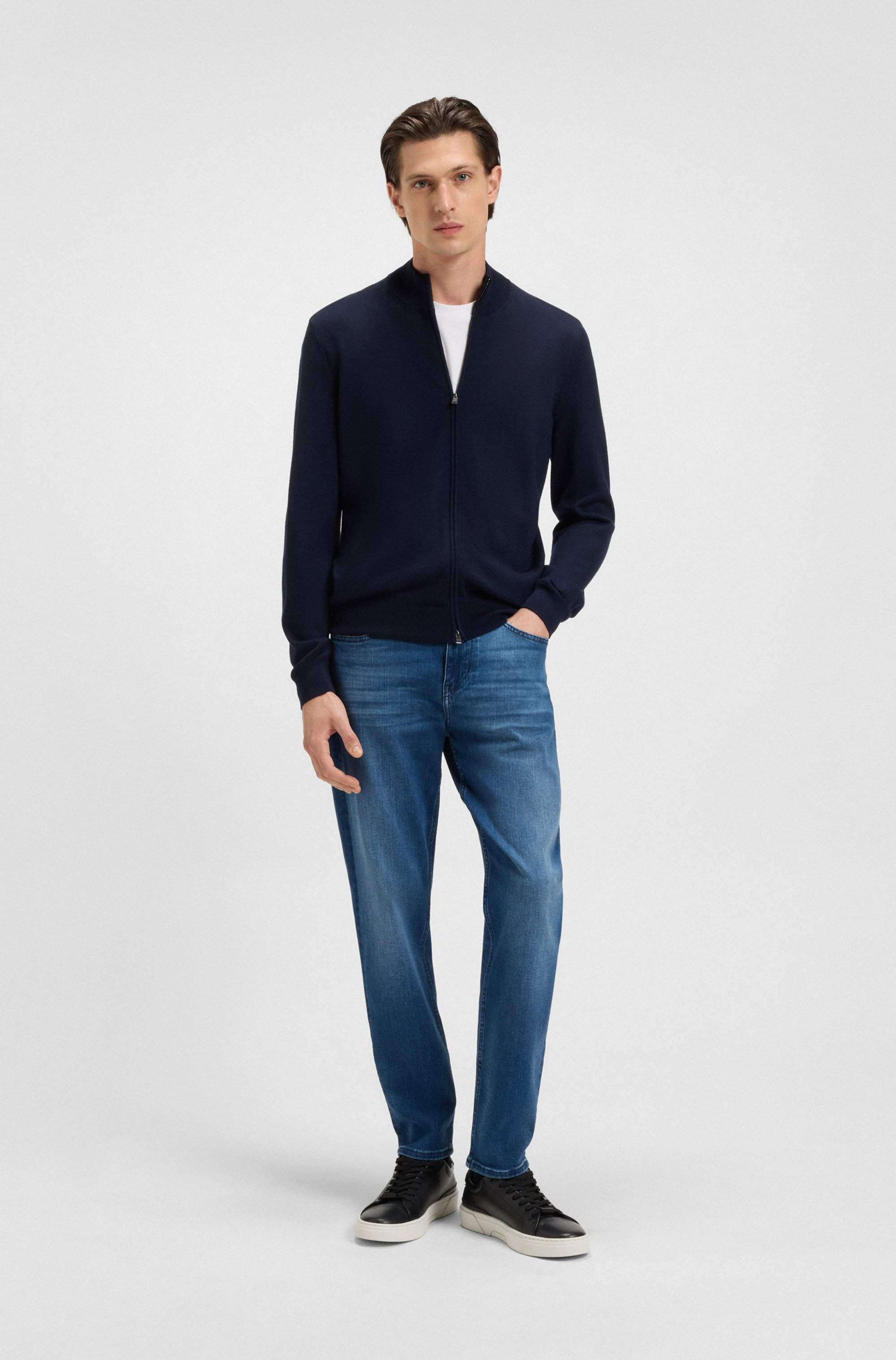 Maine Regular-fit jeans in blue soft-touch denim