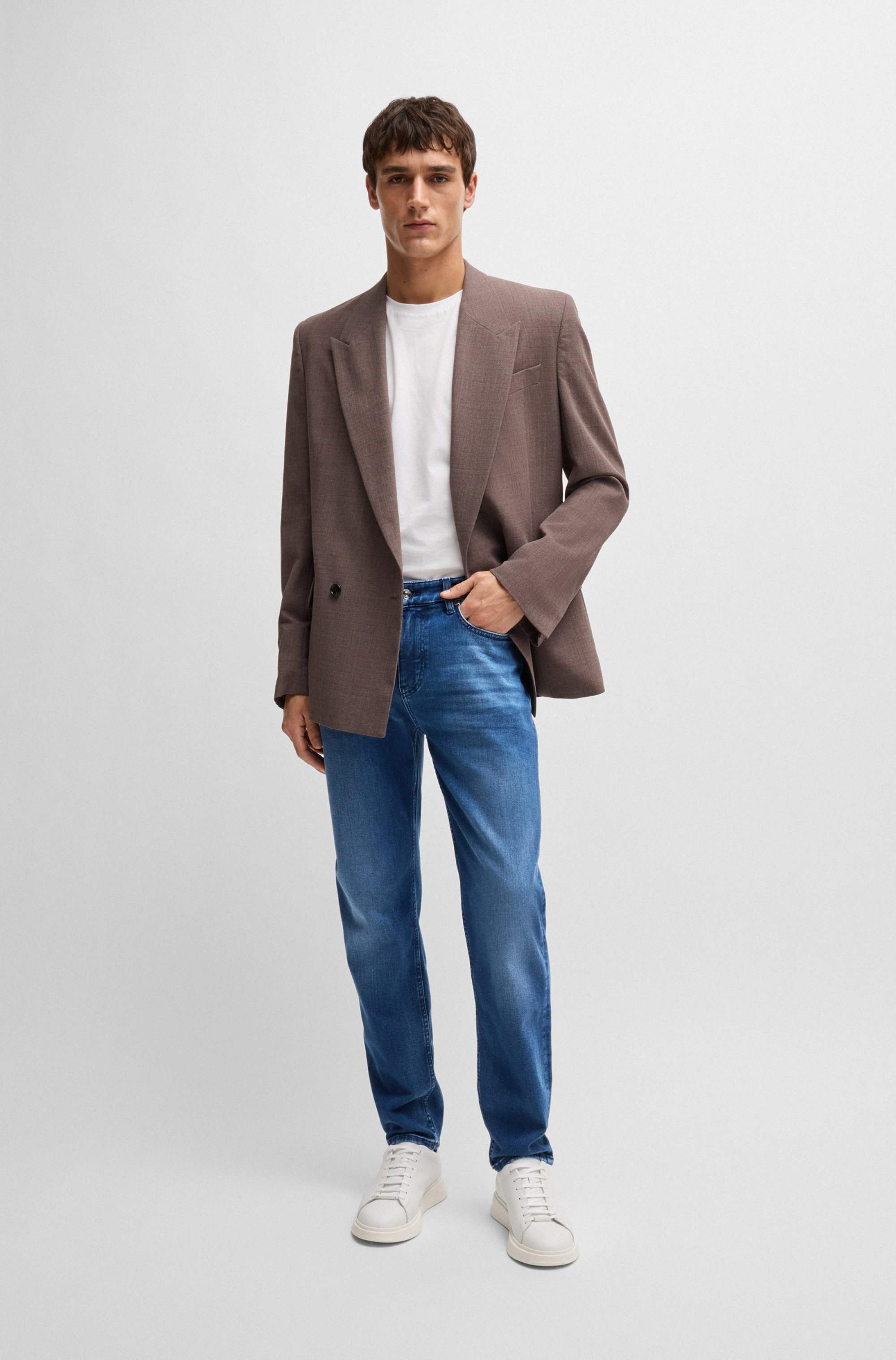Maine Regular-fit jeans in blue soft-touch denim