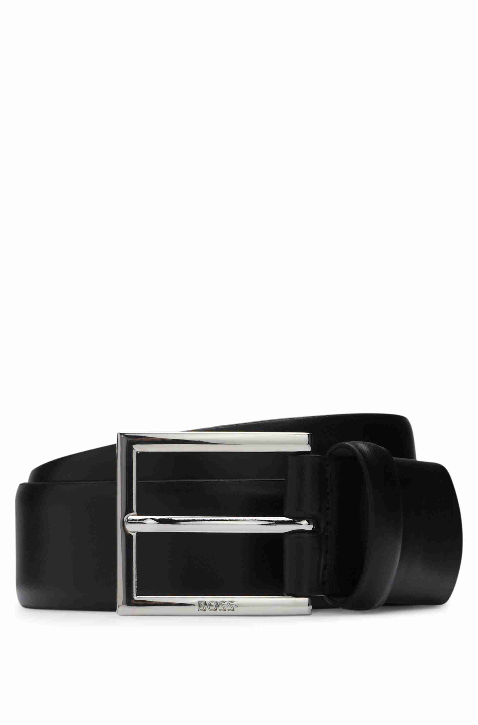 Dressletic leather belt with concealed elasticated section