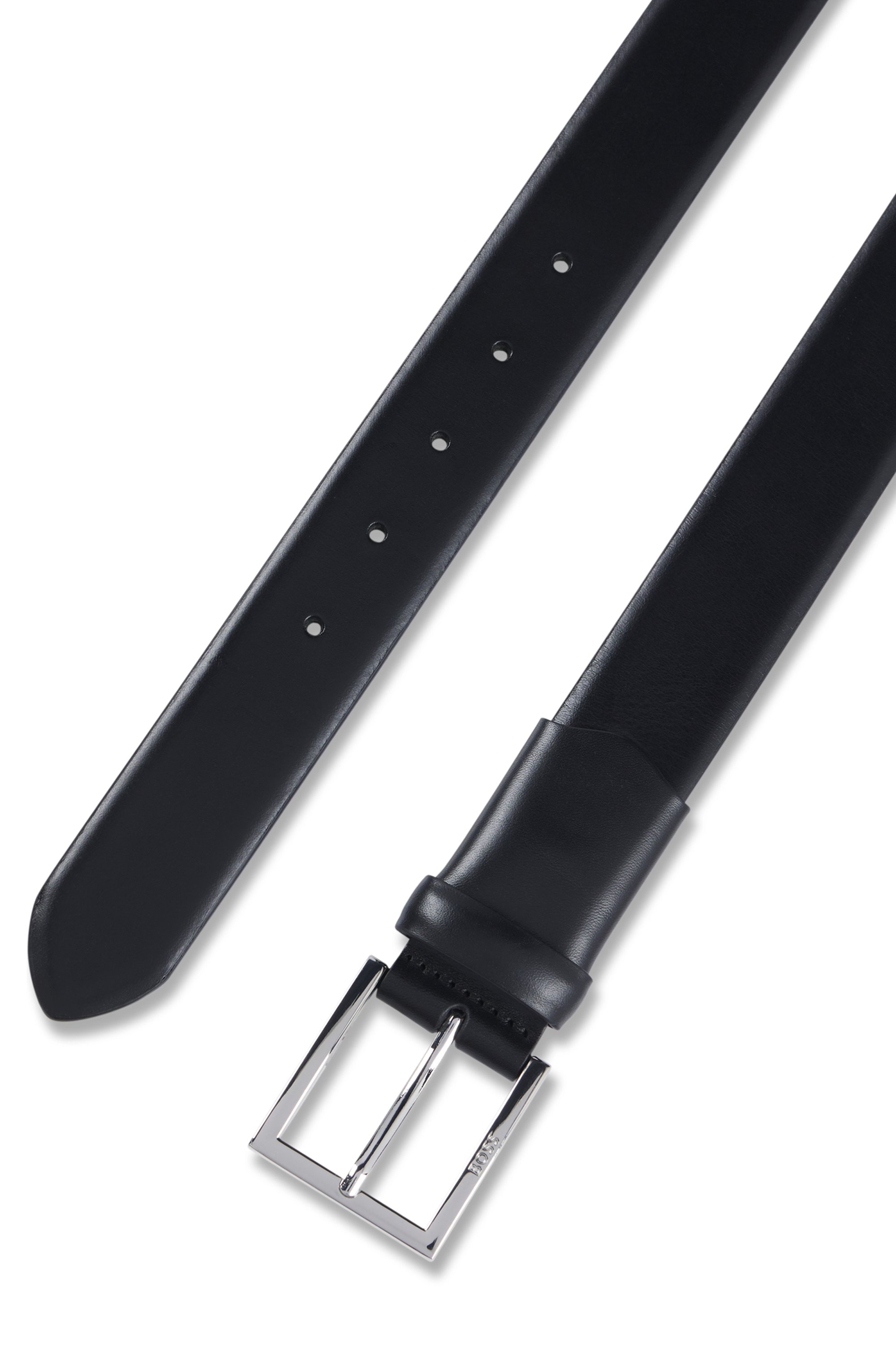 Dressletic leather belt with concealed elasticated section
