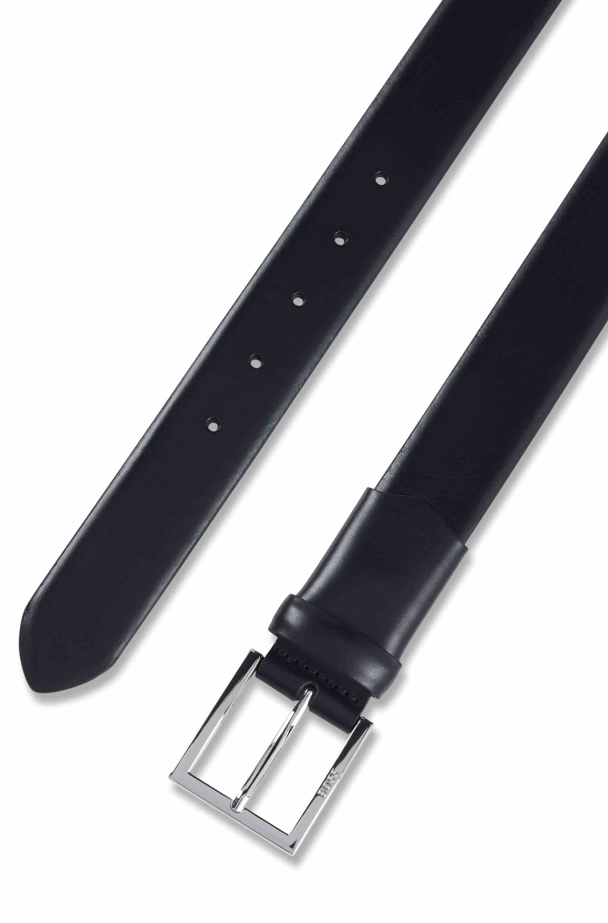Dressletic leather belt with concealed elasticated section