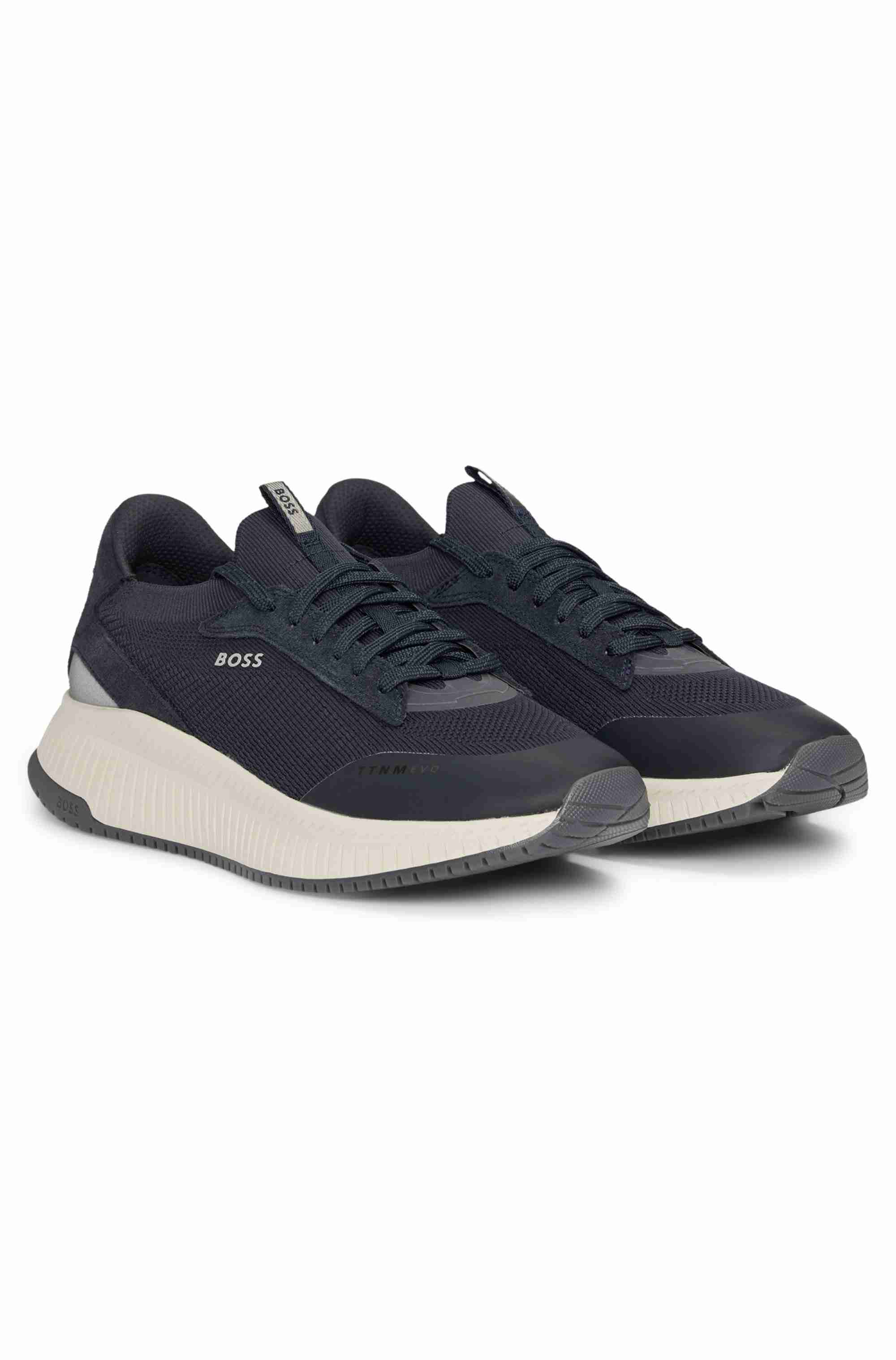 TTNM EVO trainers with knitted uppers and suede trims