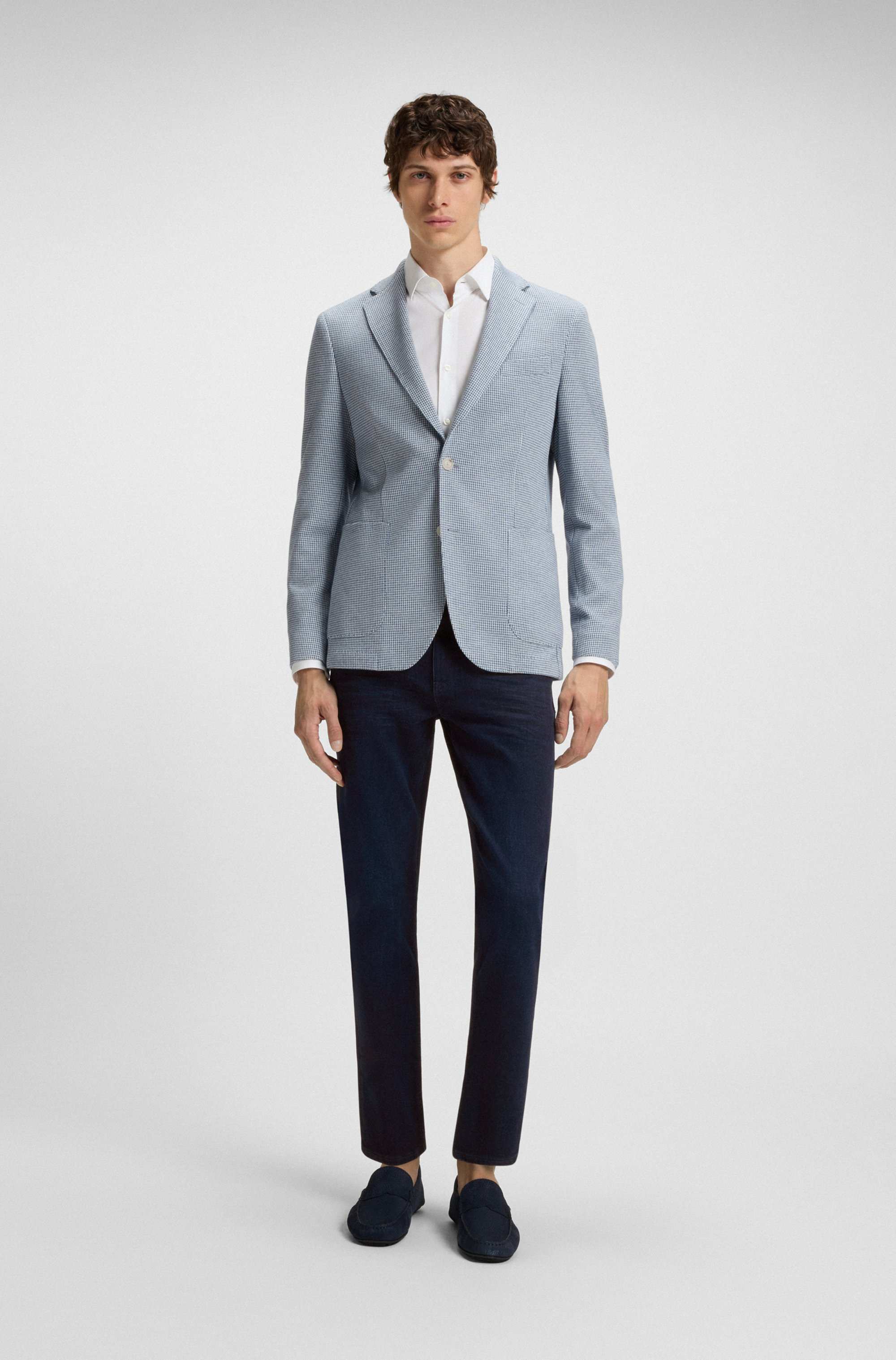 Delaware slim-fit jeans in dark-blue soft denim