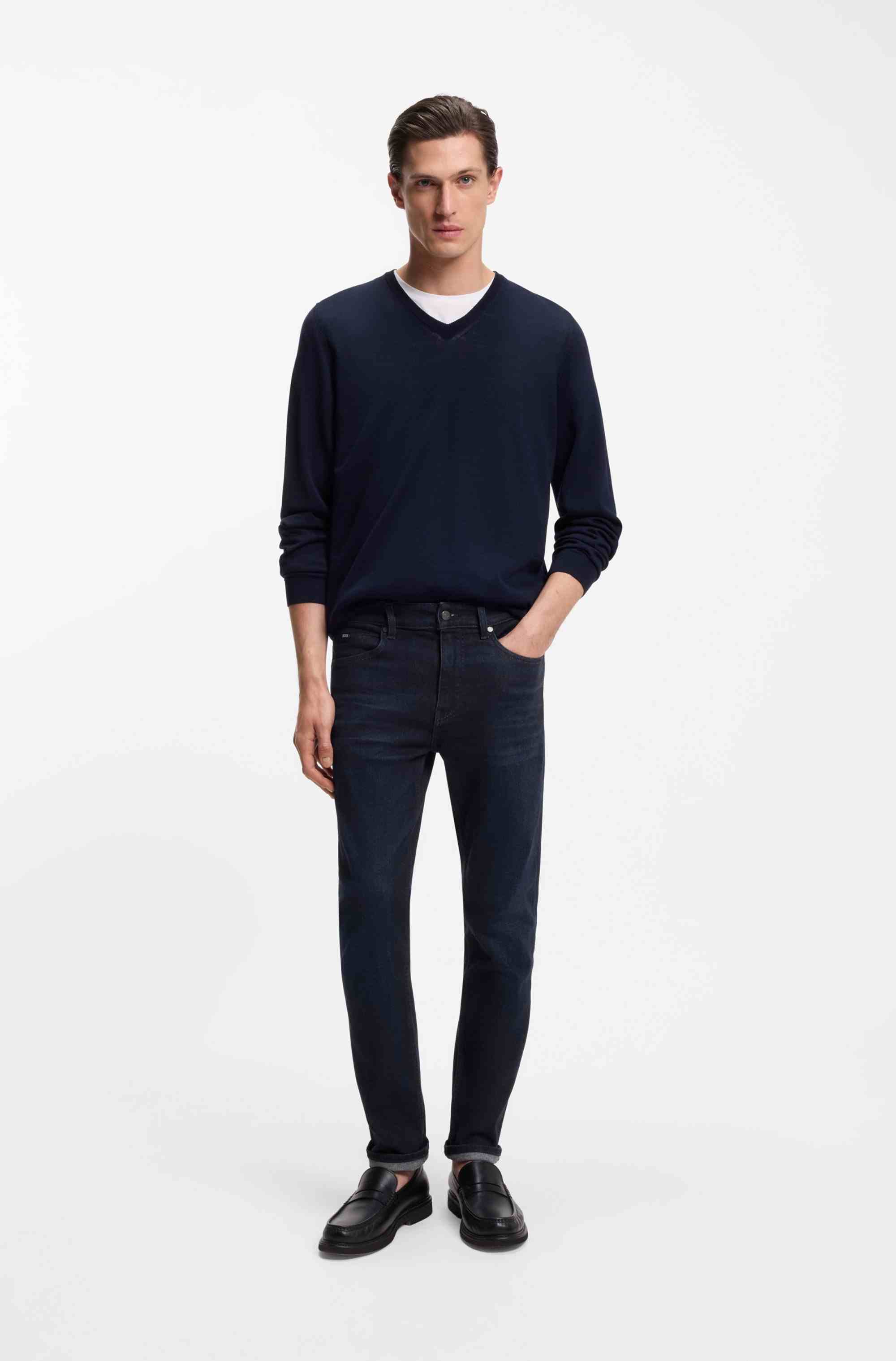 Delaware slim-fit jeans in dark-blue denim