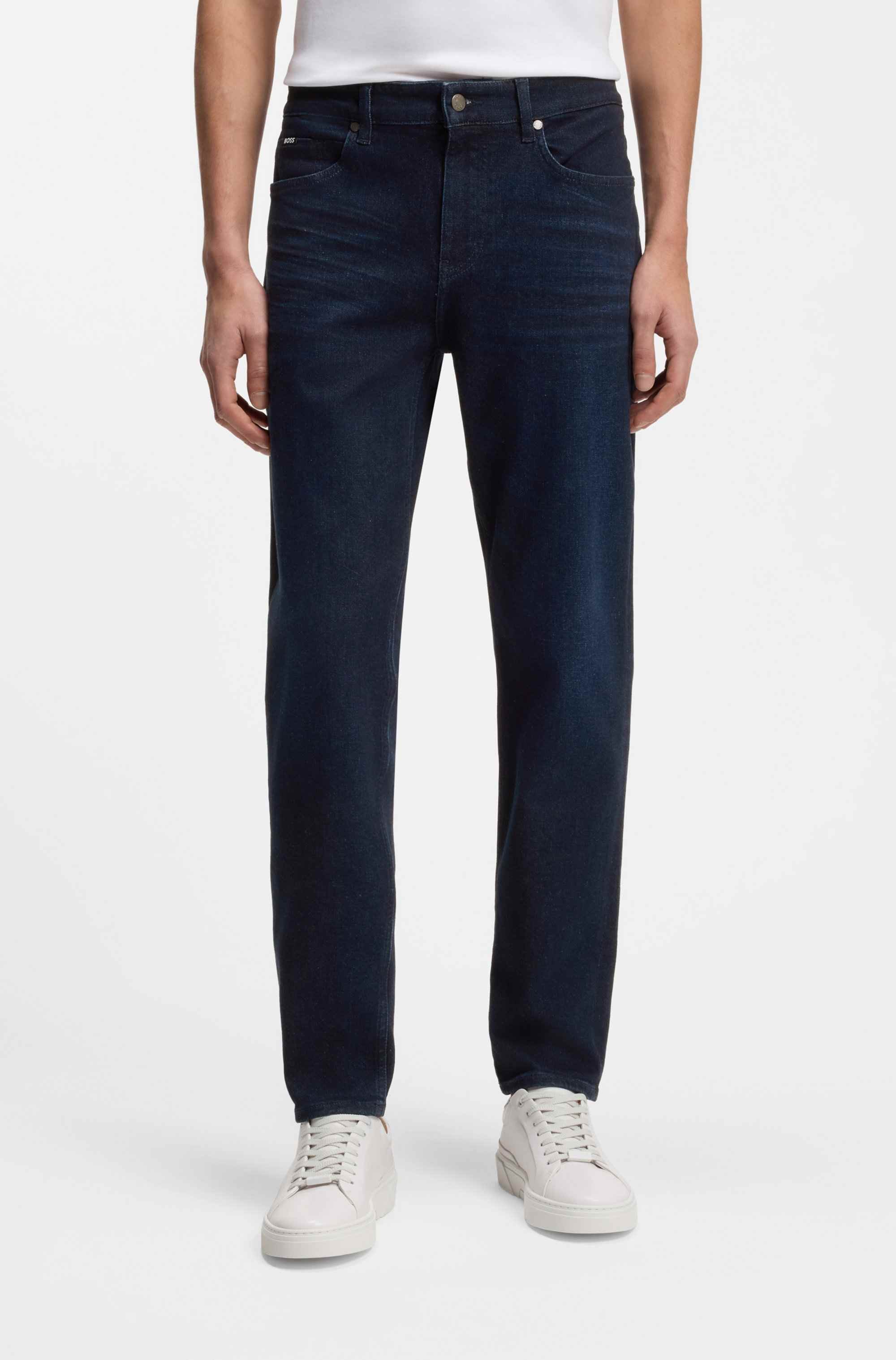 Maine regular-fit jeans in dark-blue denim