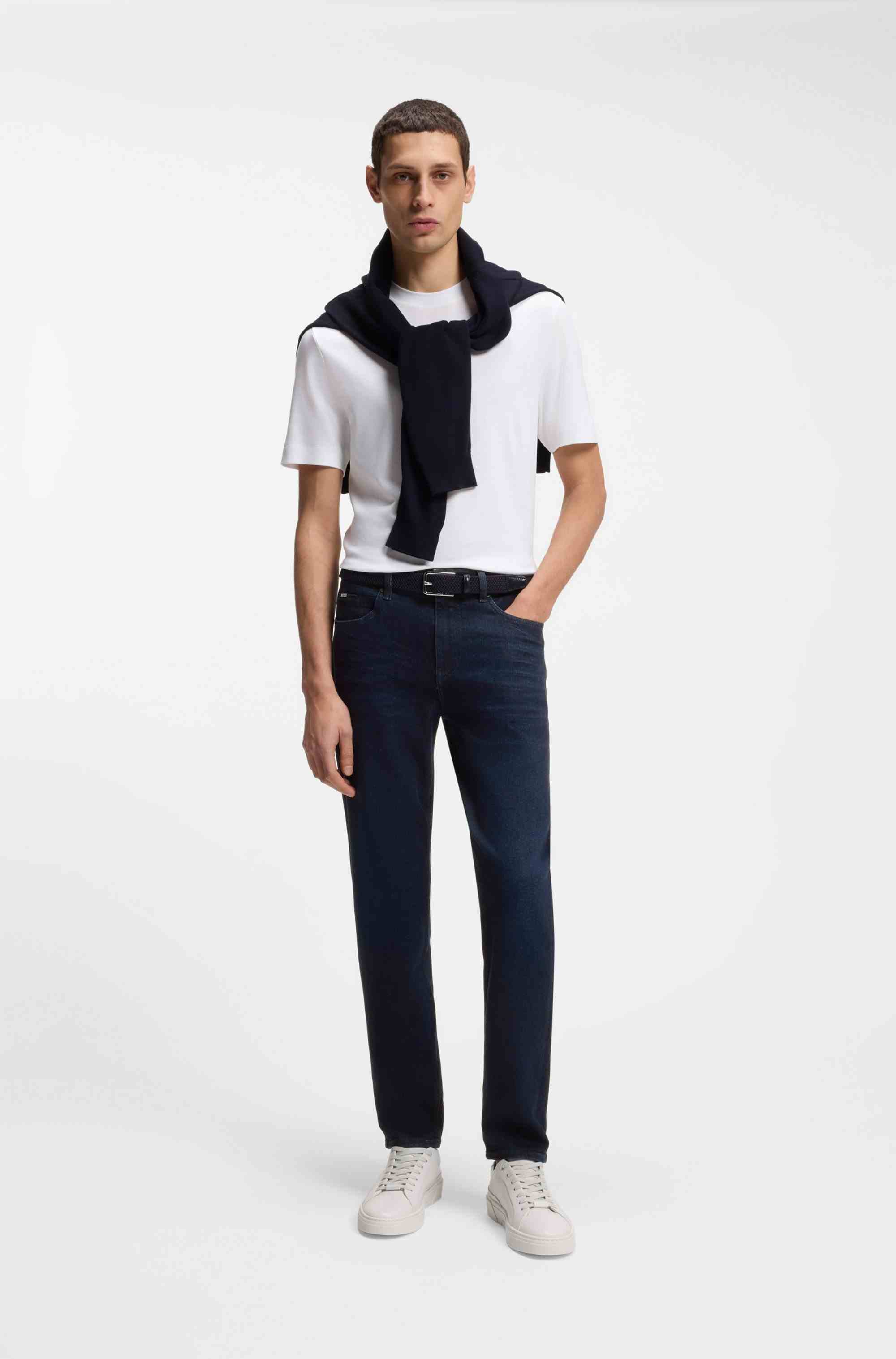 Maine regular-fit jeans in dark-blue denim