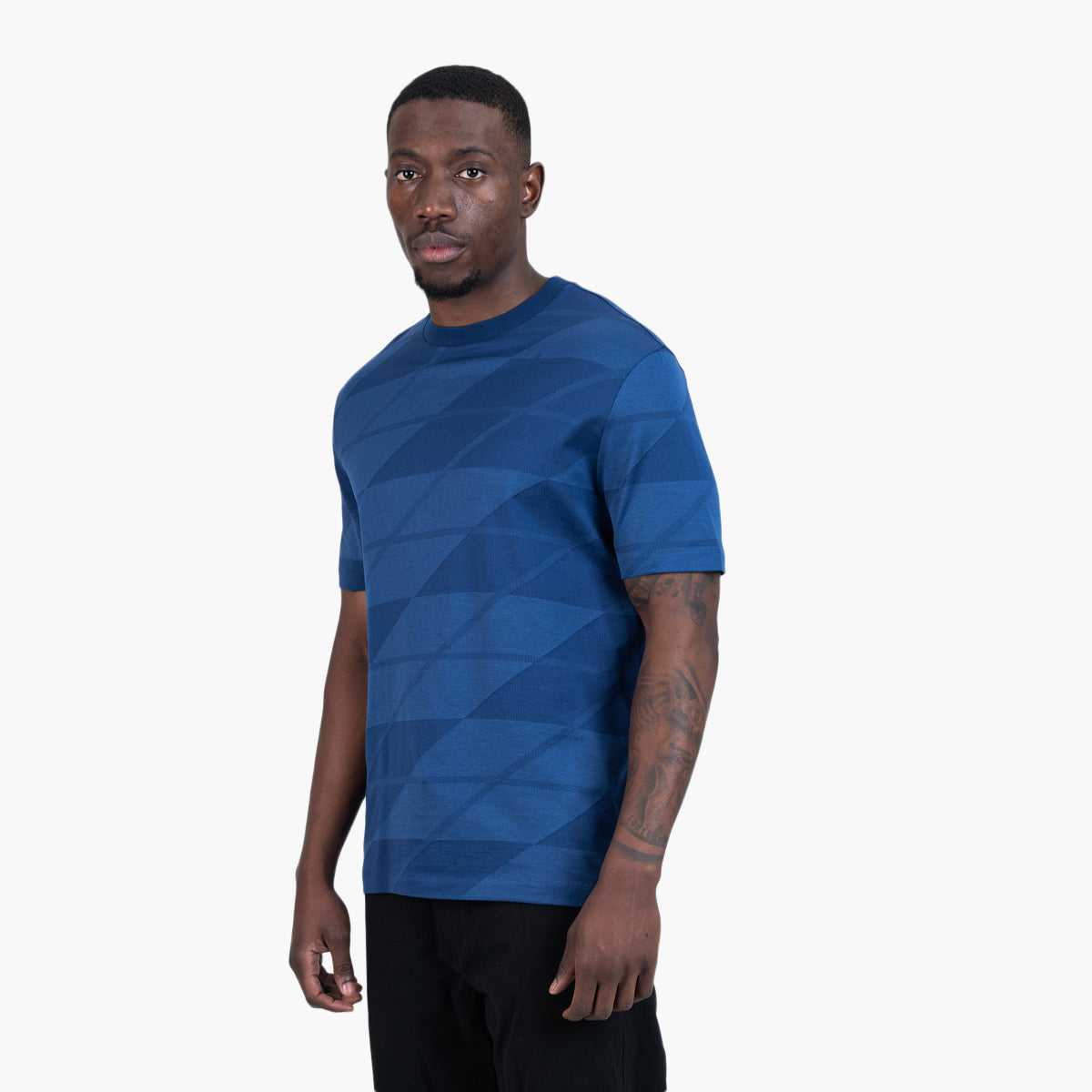 Mercerized-Cotton T-Shirt With Two-Tone Jacquard