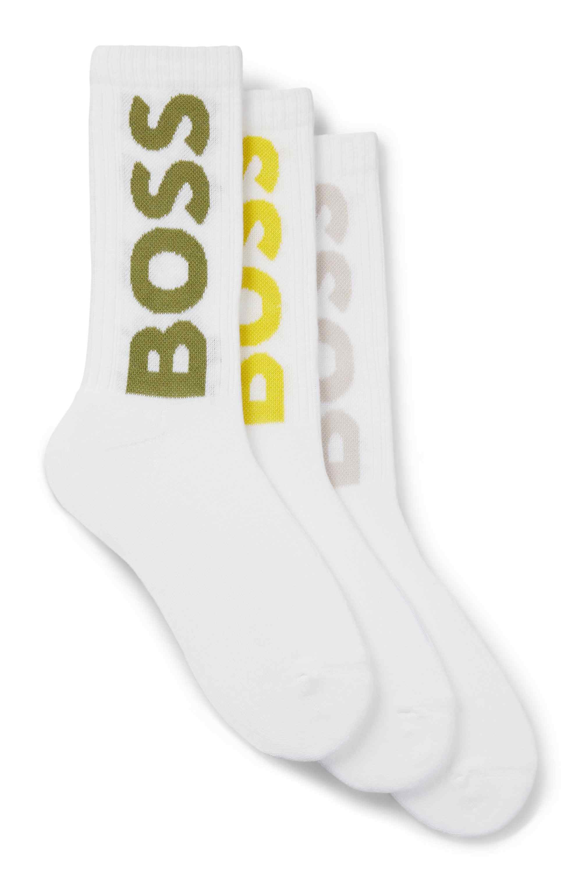 Three-pack of short socks with large logos
