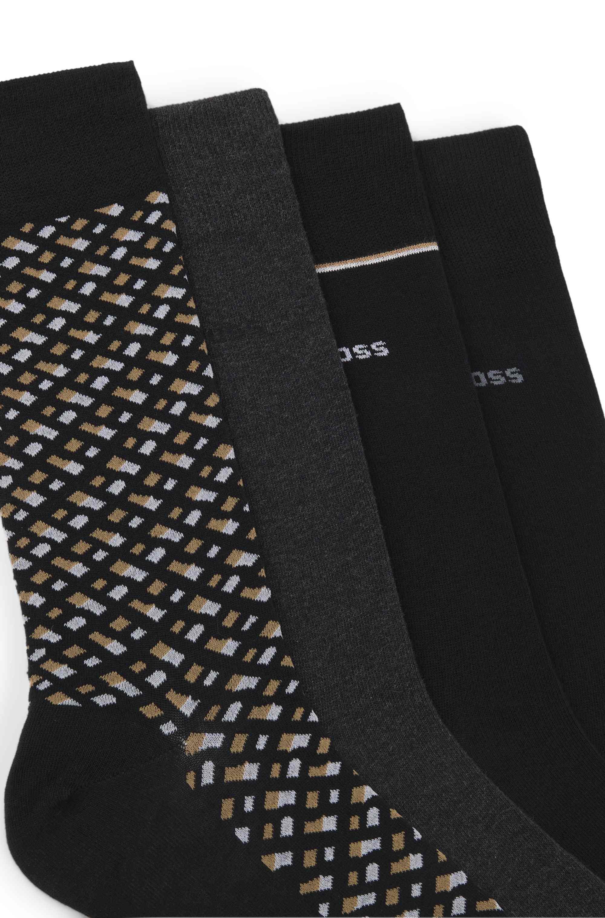 Gift-boxed four-pack of regular-length socks