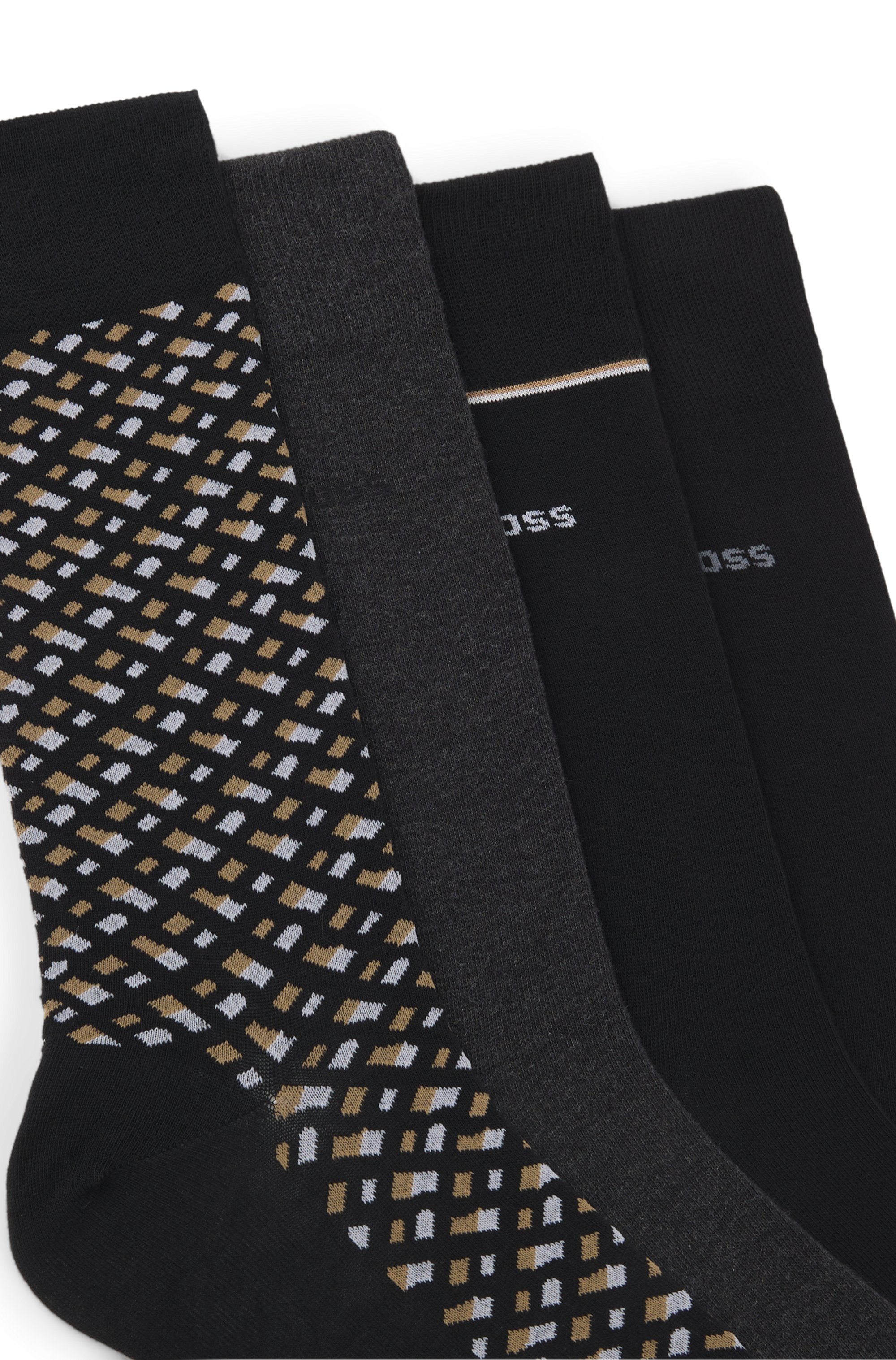 Gift-boxed four-pack of regular-length socks