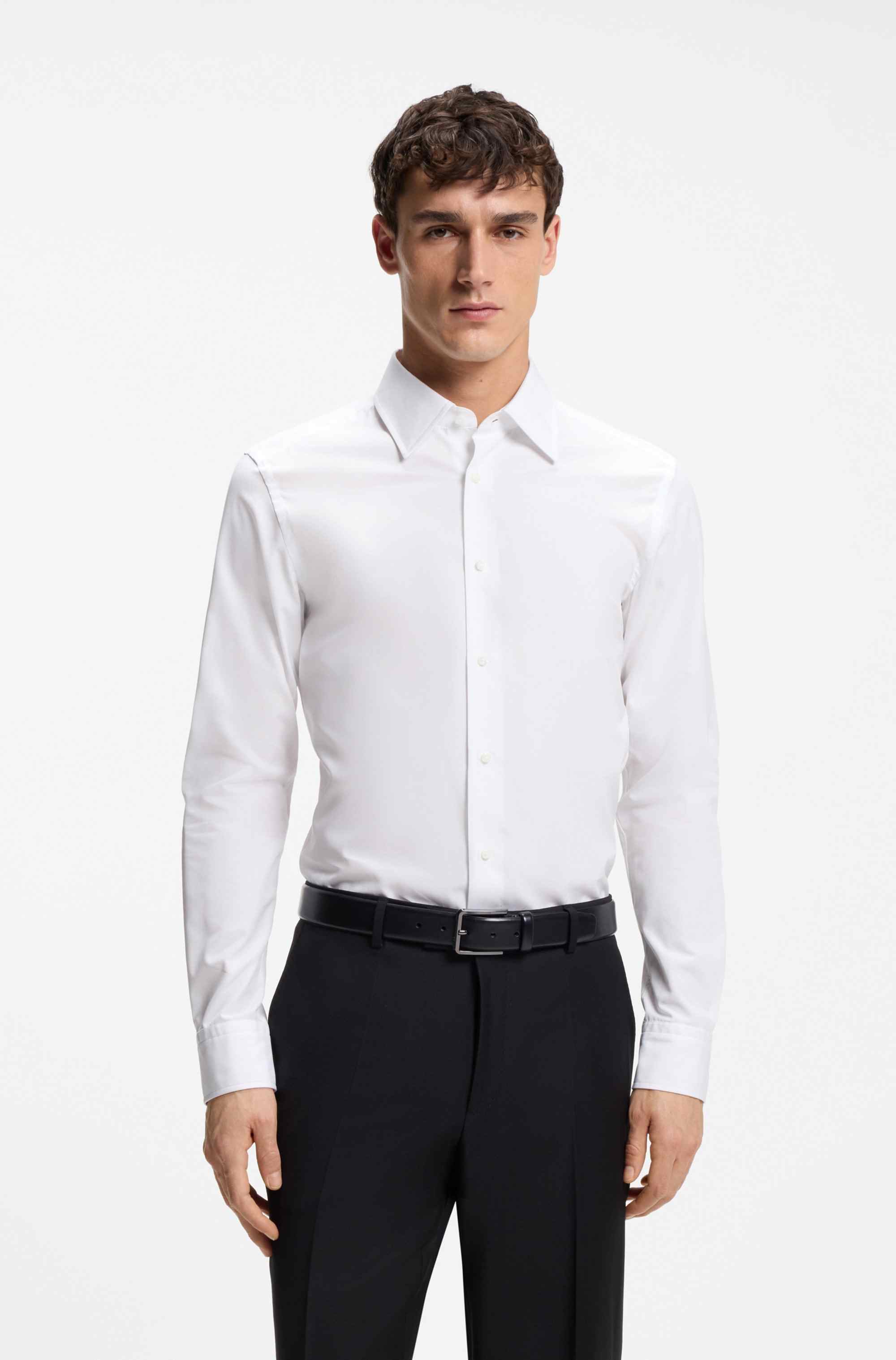 Slim-fit shirt in Italian cotton poplin