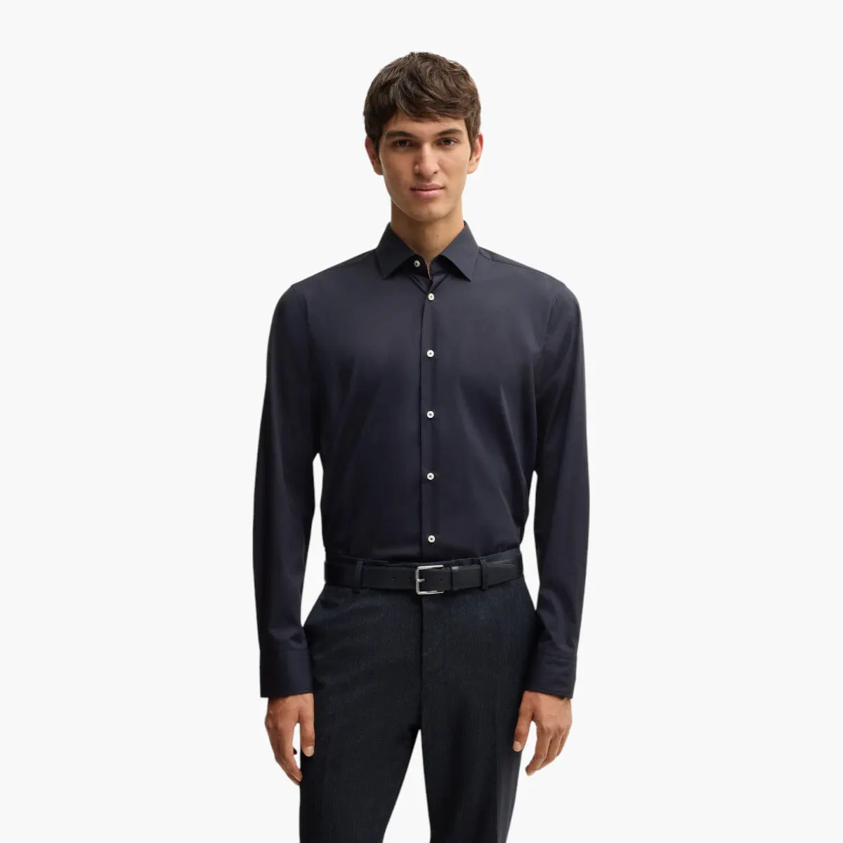 Regular-Fit Shirt In Easy-Iron Stretch-Cotton Poplin