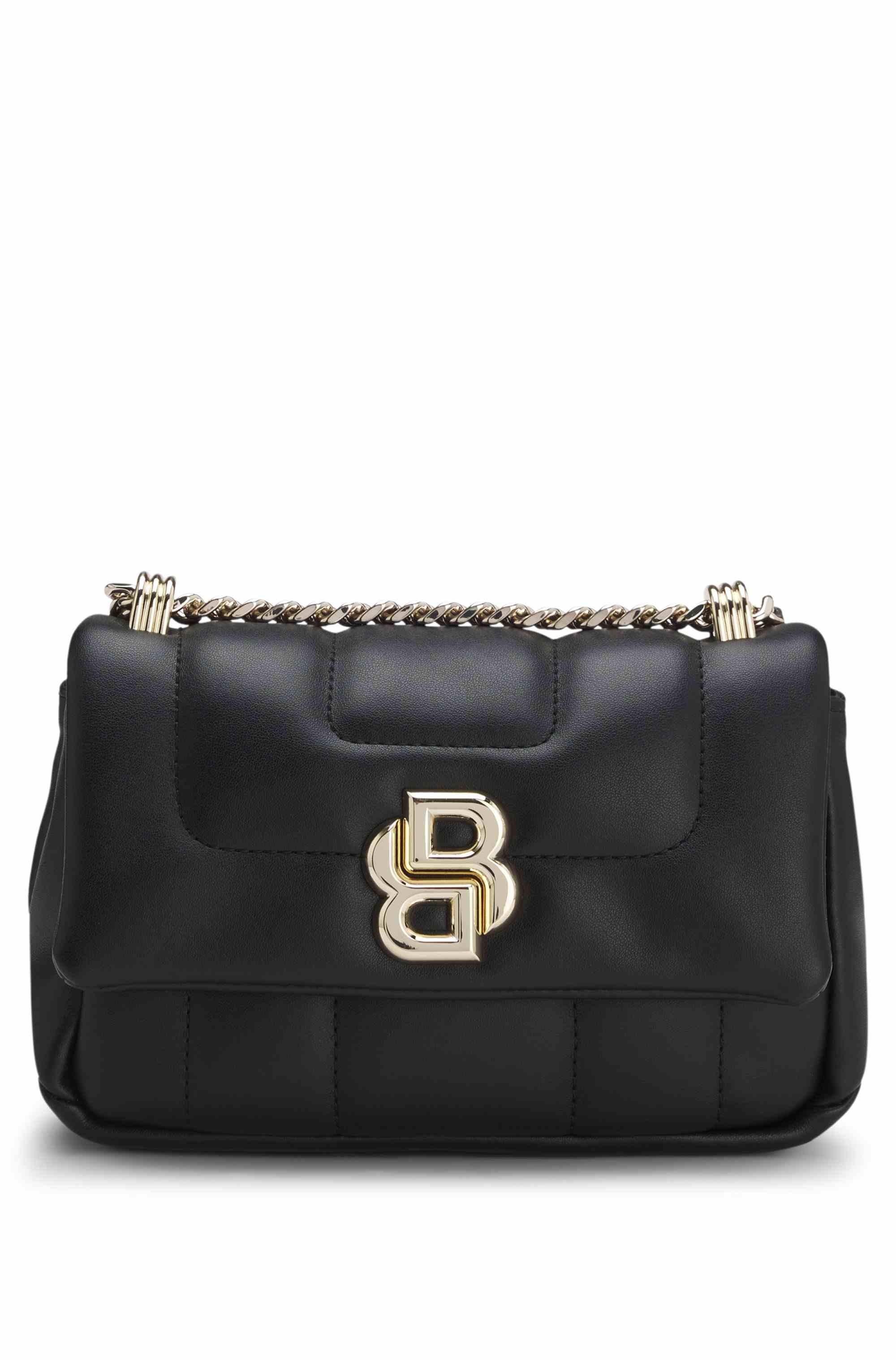 Quilted shoulder bag with Double B monogram trim