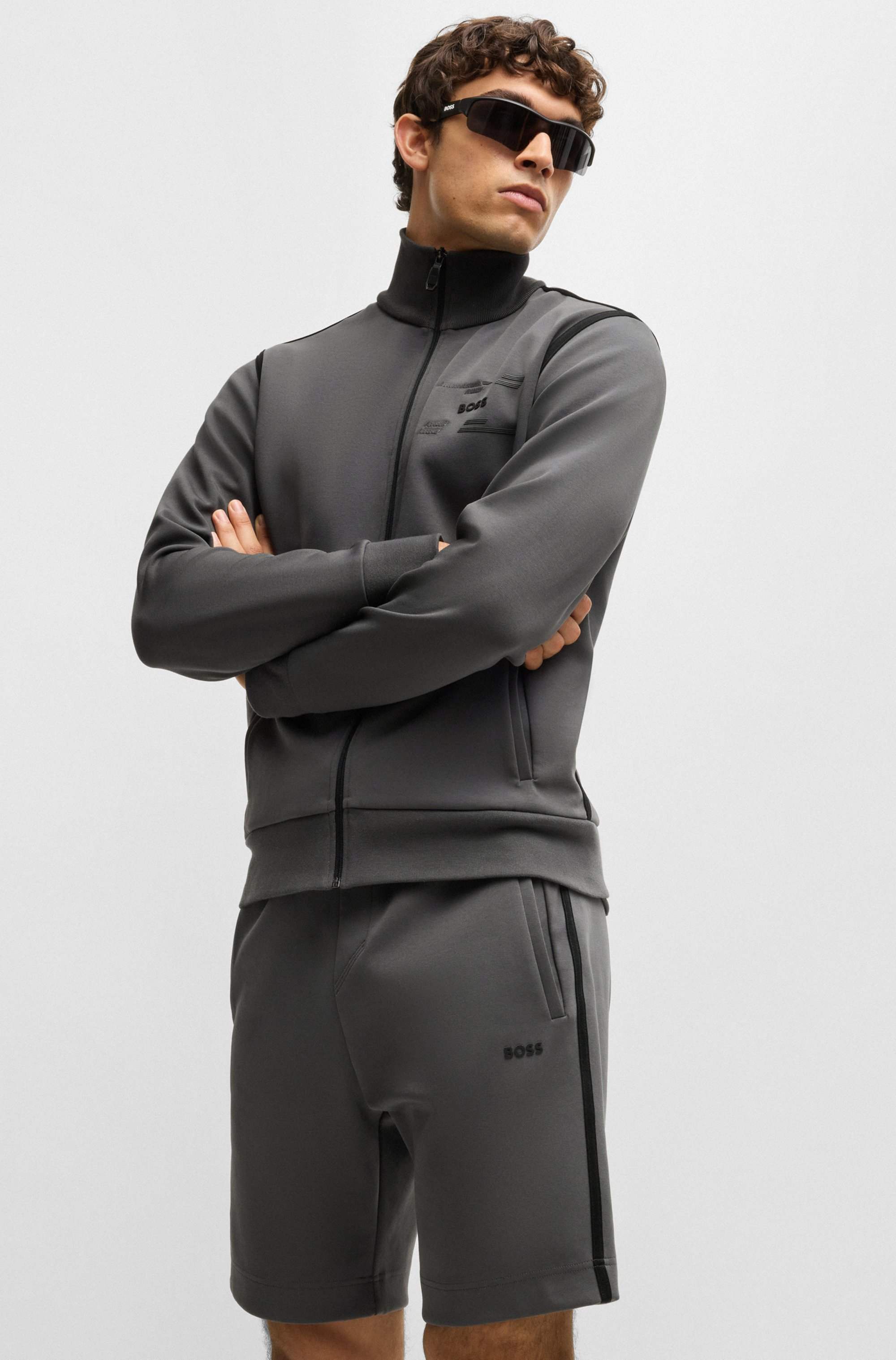 Drawstring shorts with tape and logo details