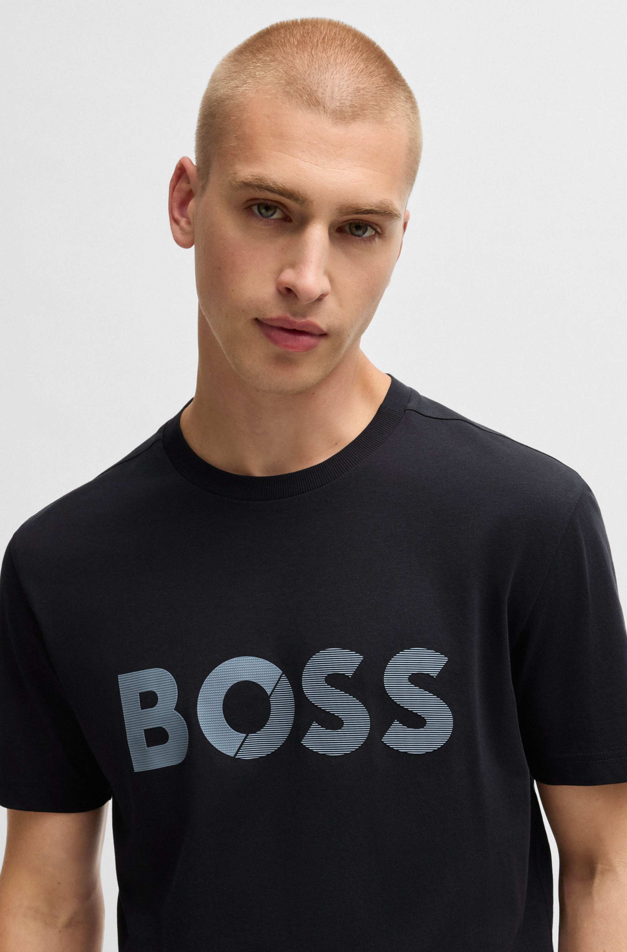 Cotton-jersey T-shirt with large logo