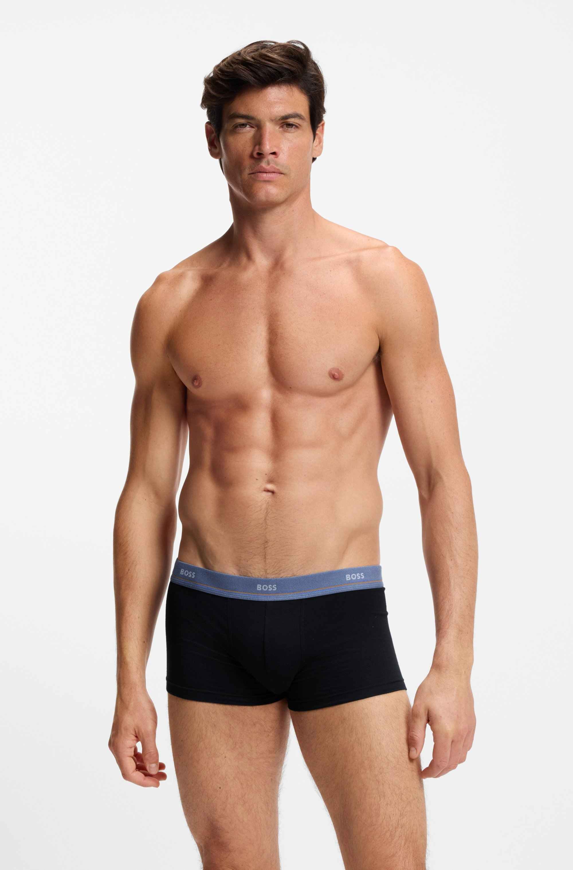 Five-pack of stretch-cotton trunks with logo waistbands