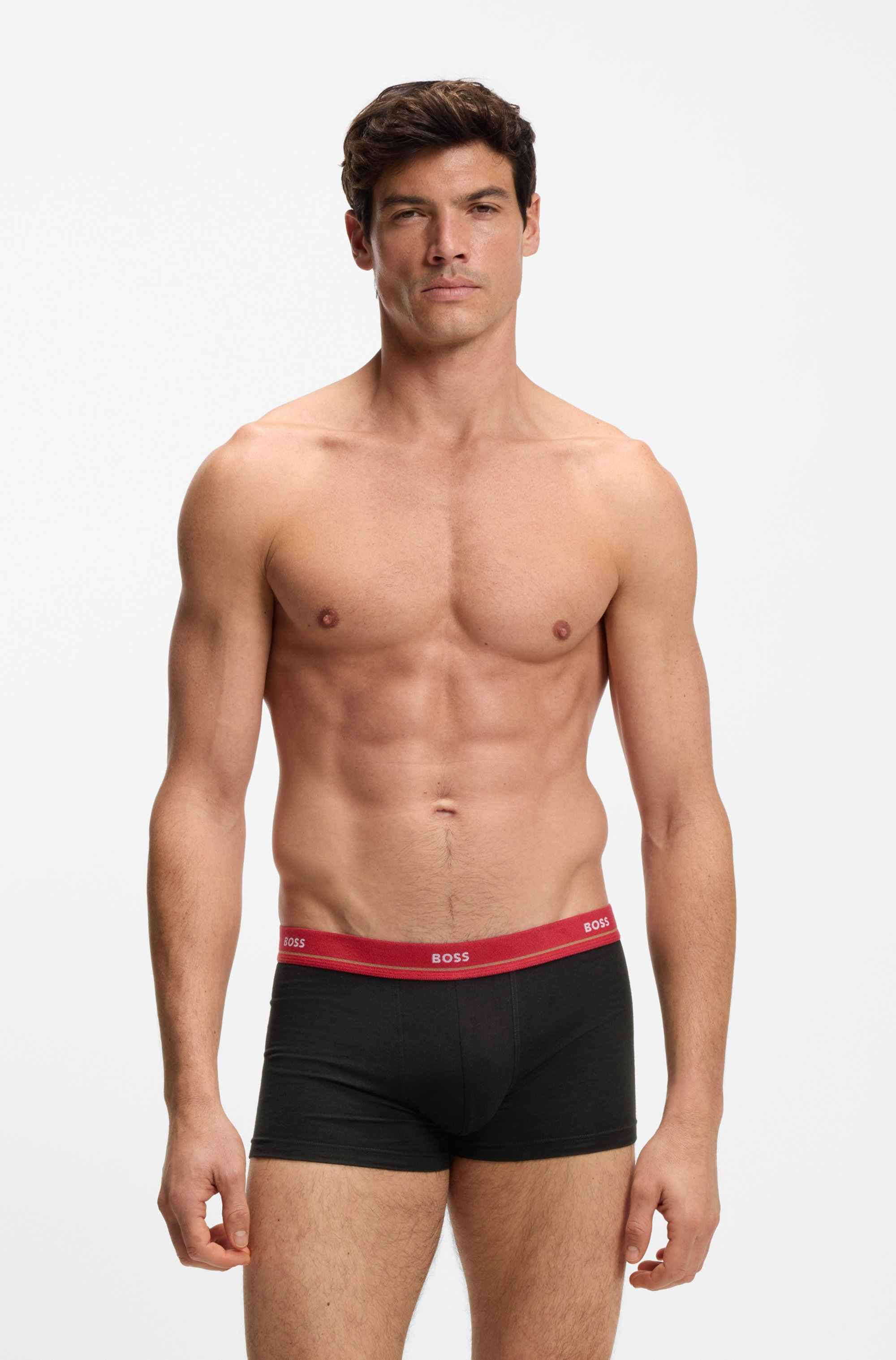 Five-pack of stretch-cotton trunks with logo waistbands
