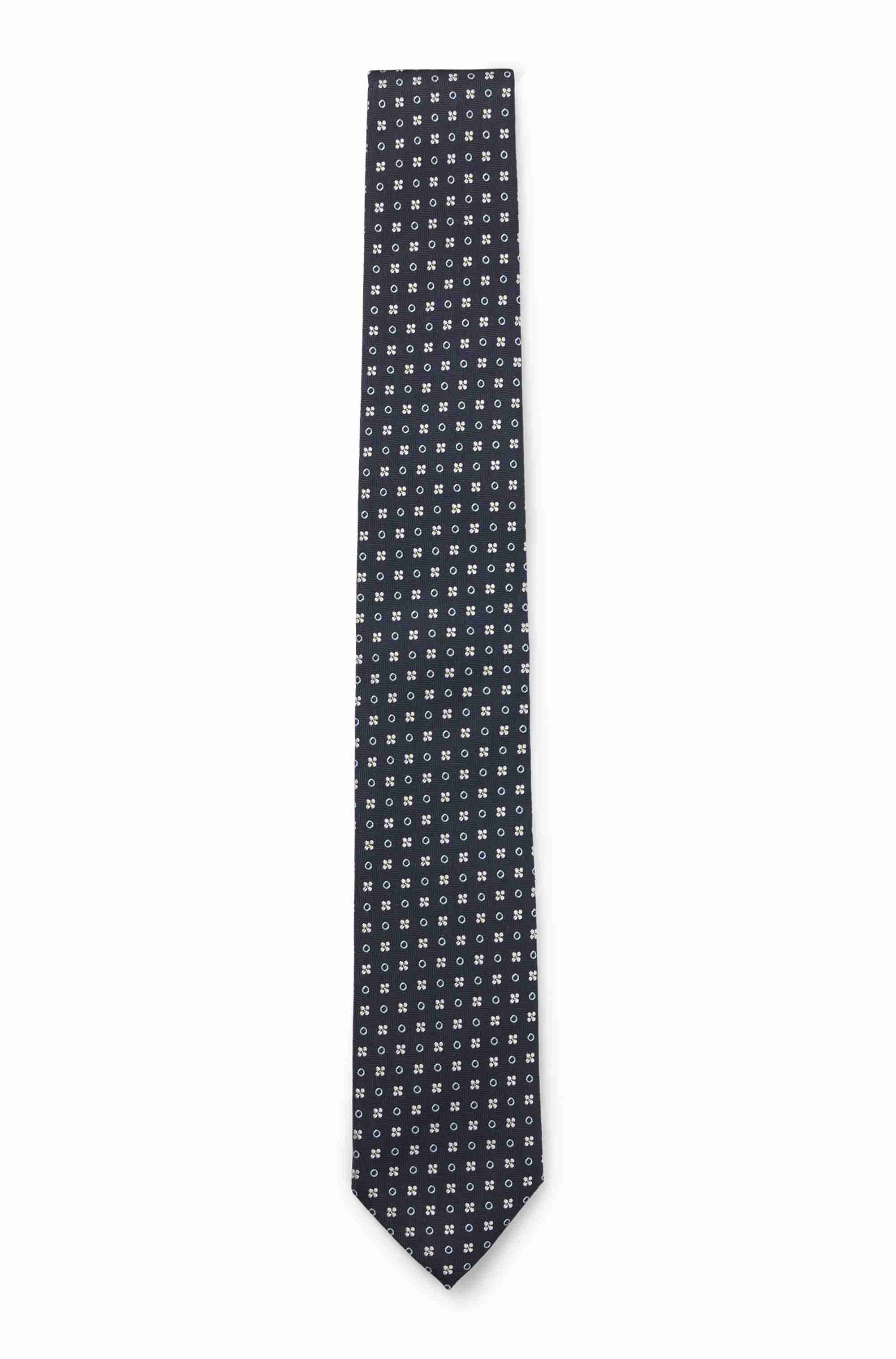 Silk-blend tie with jacquard pattern