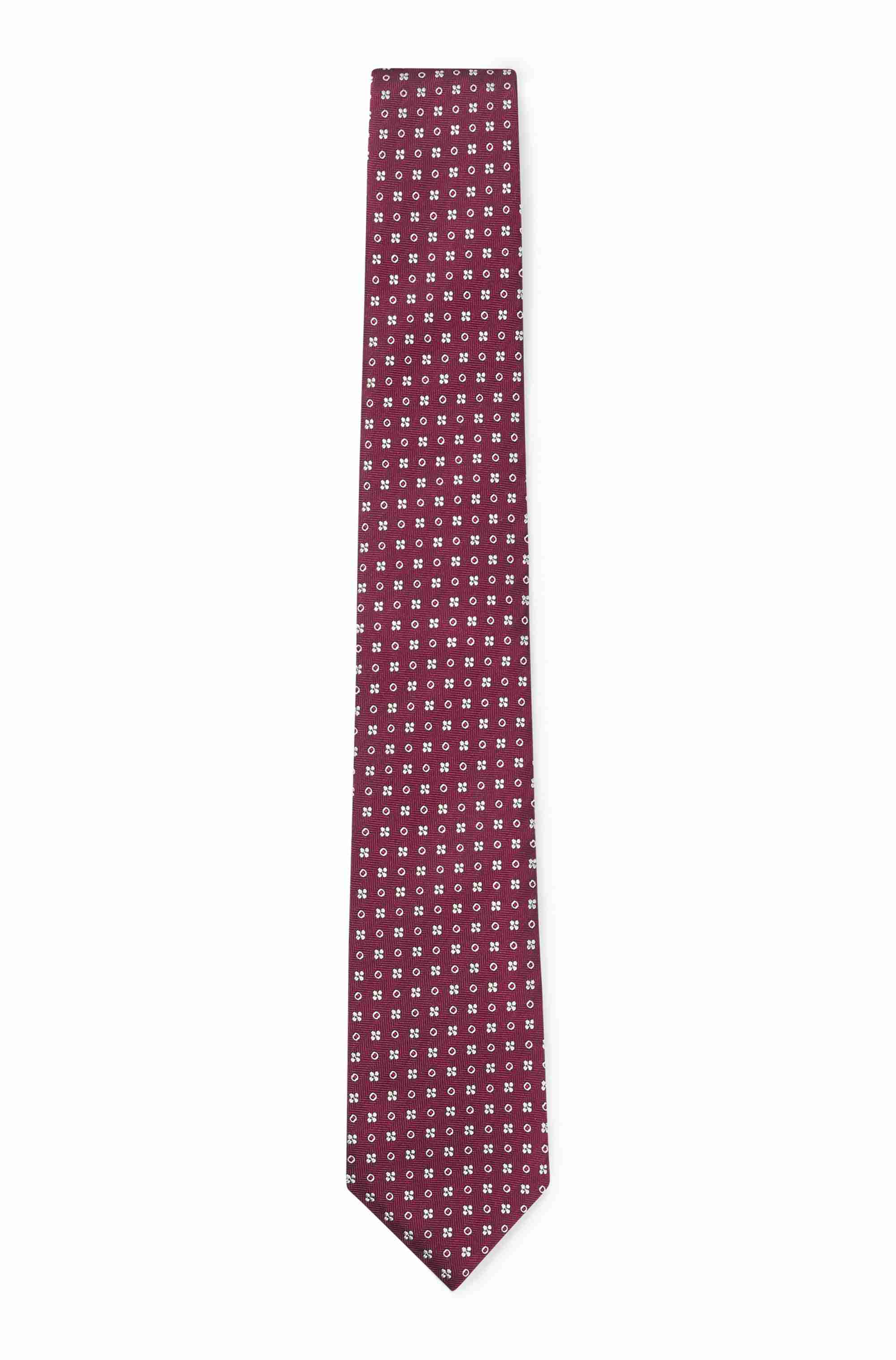 Silk-blend tie with jacquard pattern
