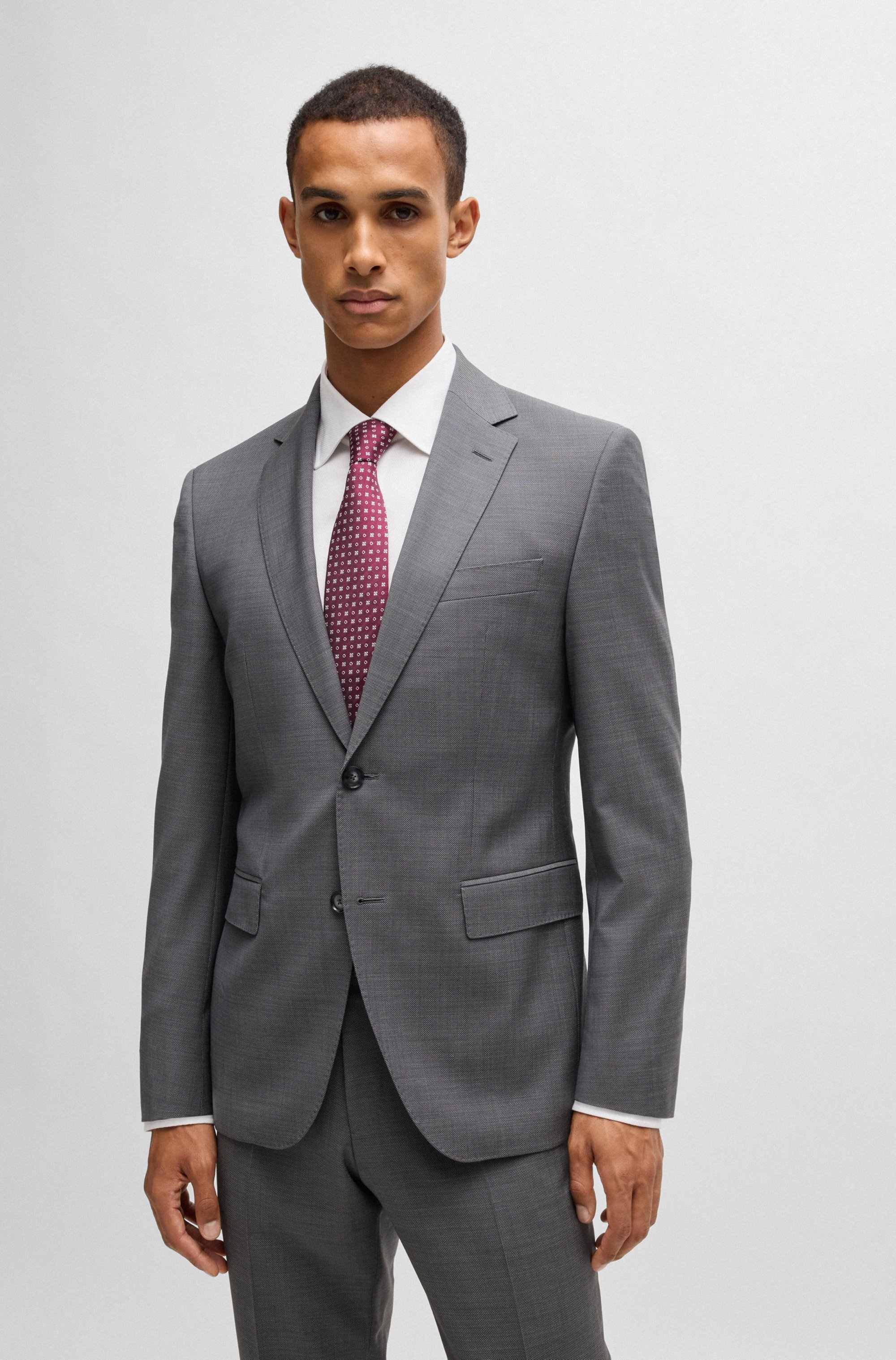 Silk-blend tie with jacquard pattern