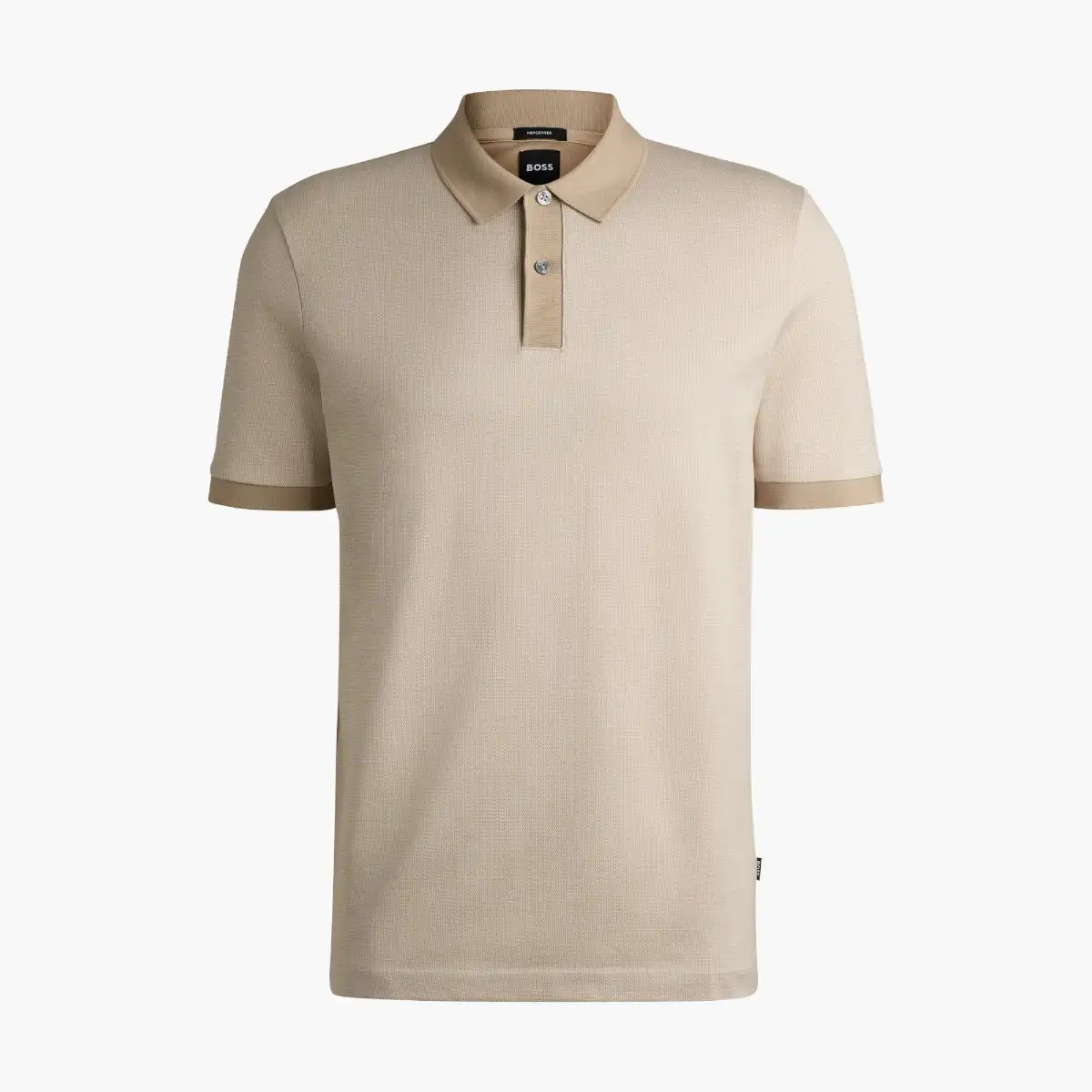 Mercerized-Cotton Polo Shirt With Mirco Pattern