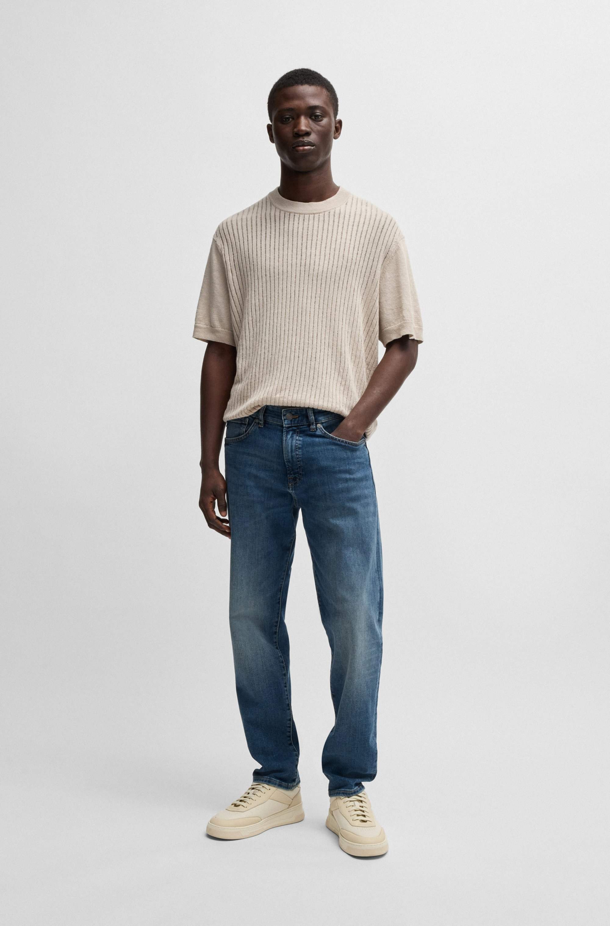 Maine regular-fit jeans in blue super-stretch denim