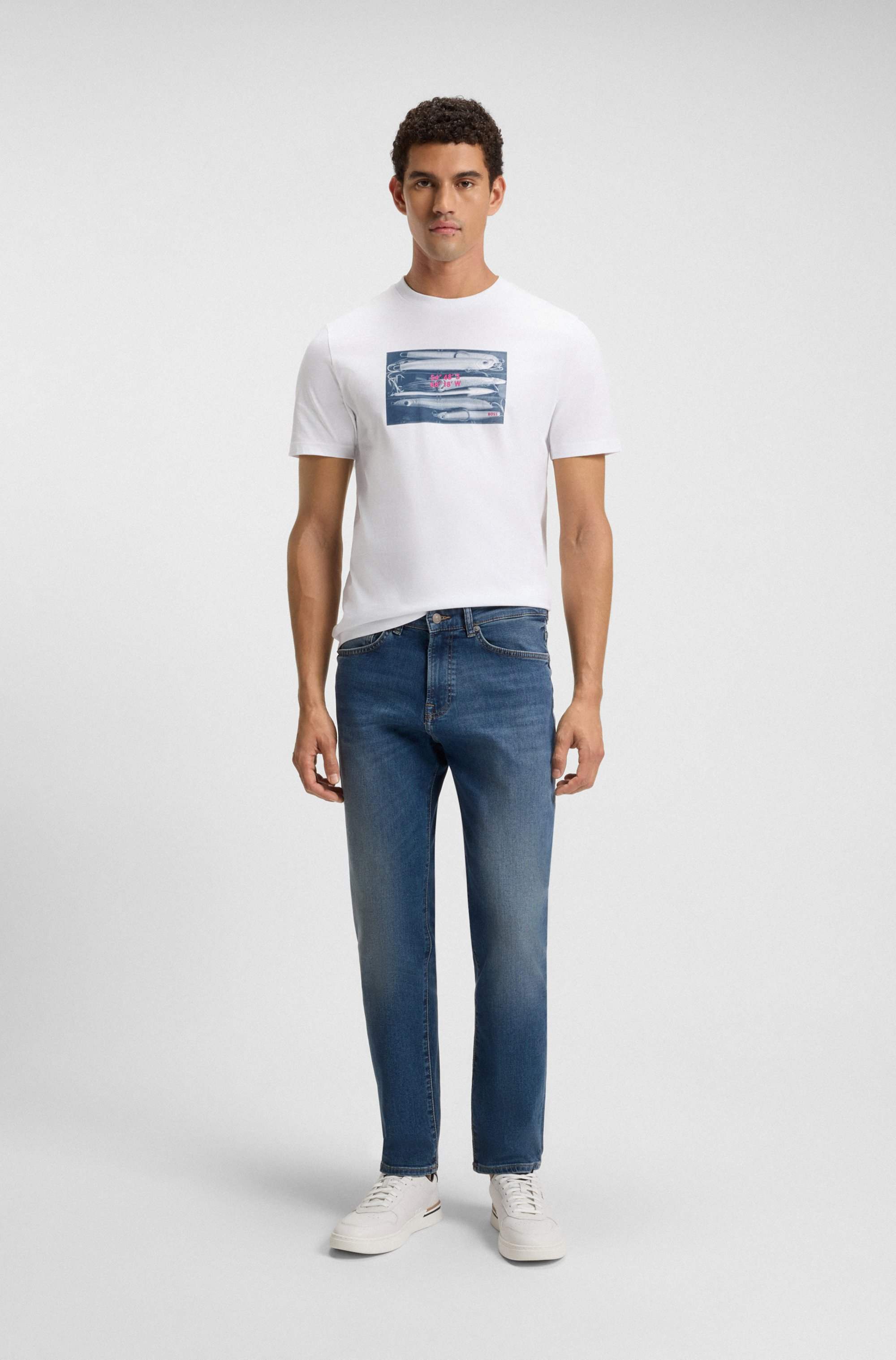 Maine regular-fit jeans in blue super-stretch denim