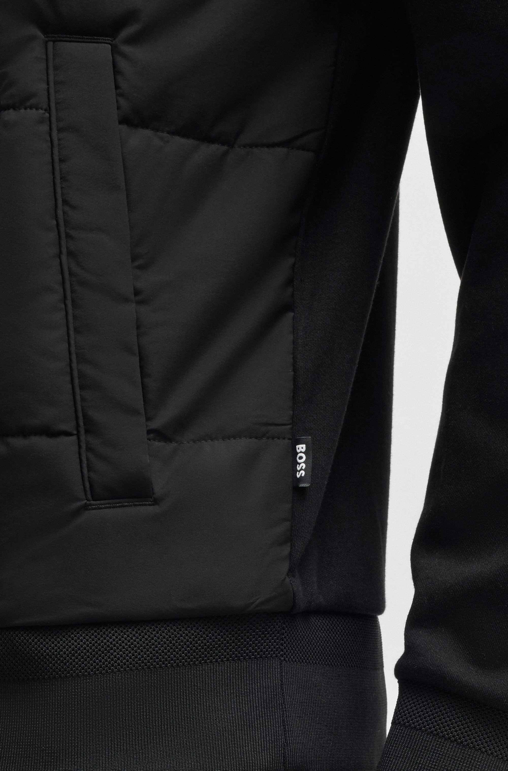 Cotton-blend zip-up sweatshirt with padded front