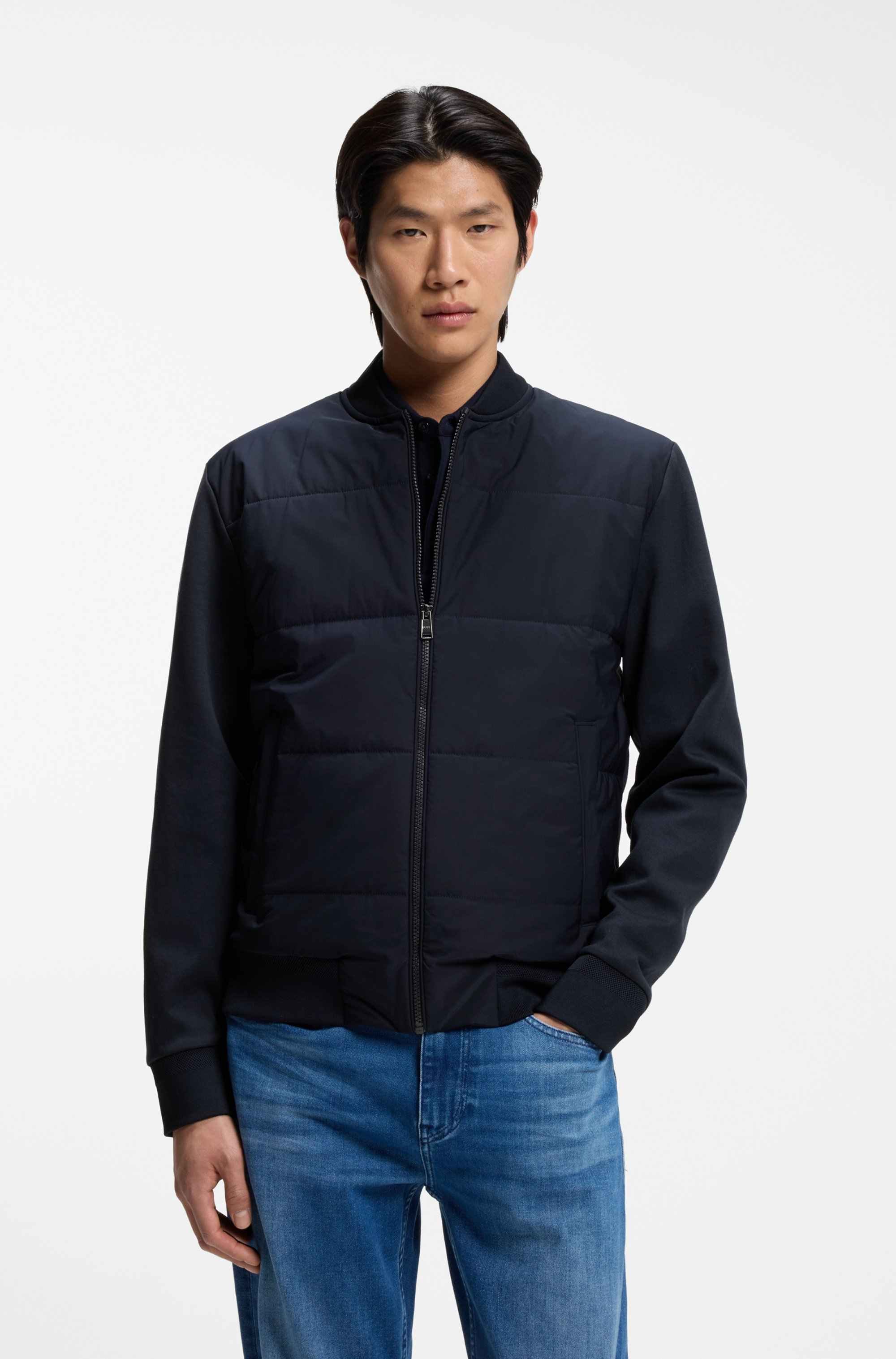 Zip-up sweatshirt with padded front