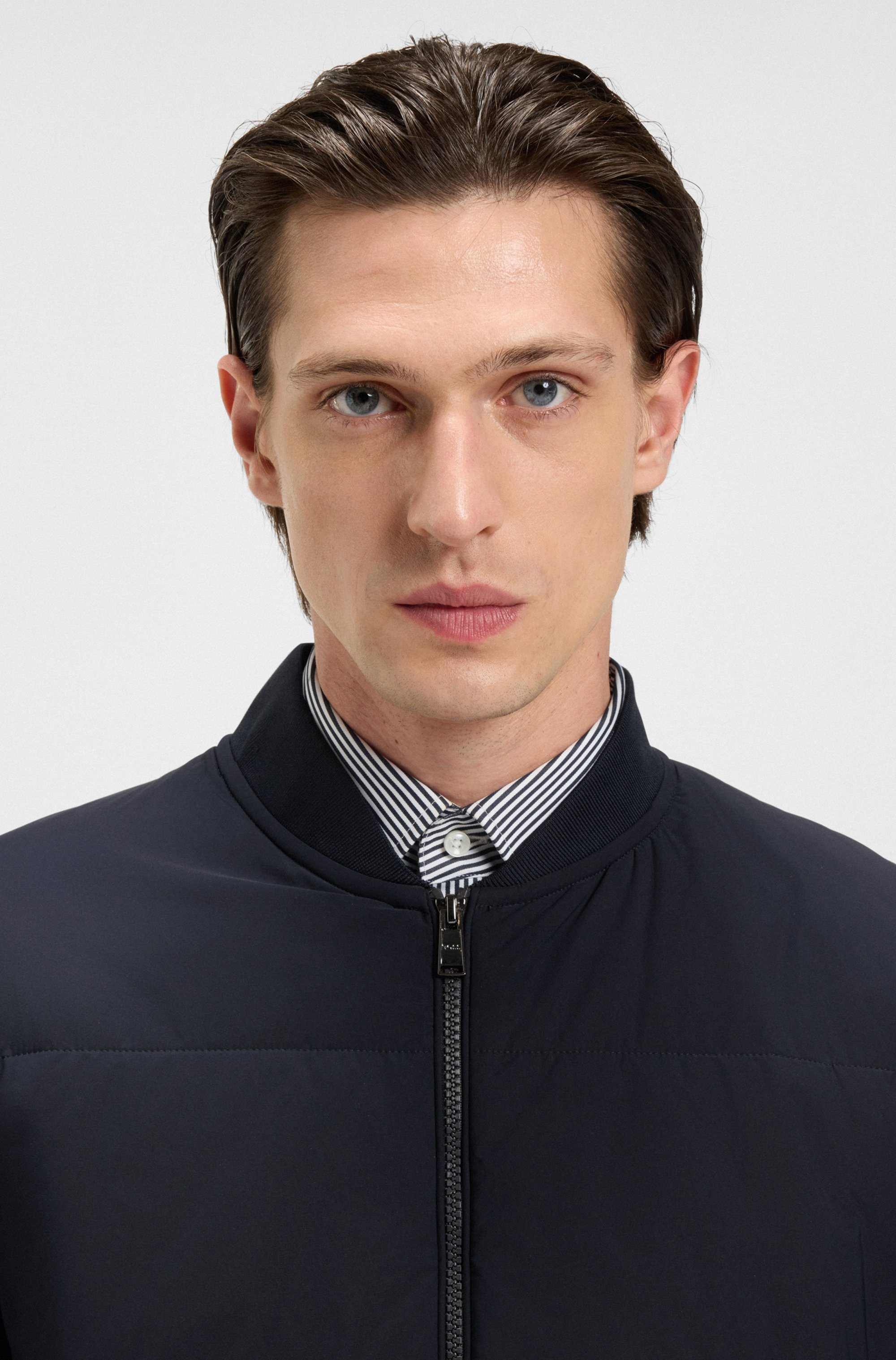 Cotton-blend zip-up sweatshirt with padded front