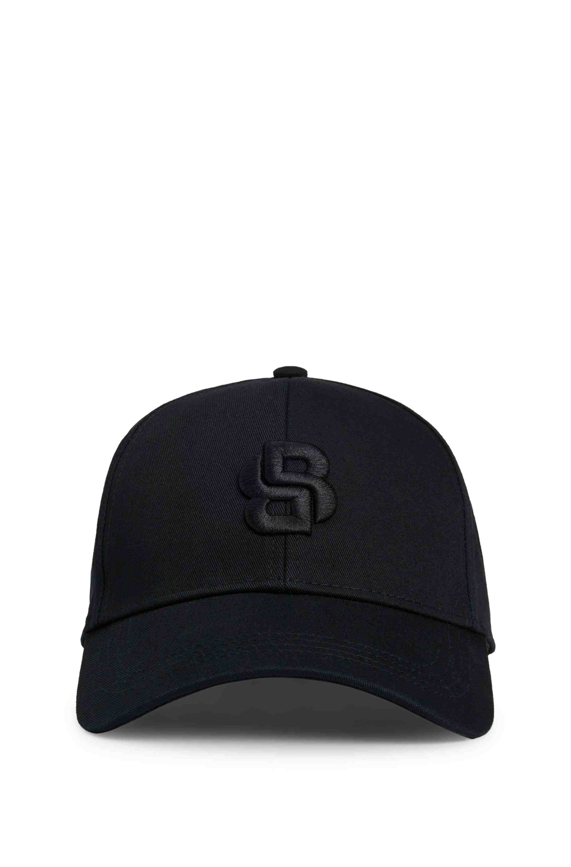 Cotton-twill cap with embroidered Double B monogram