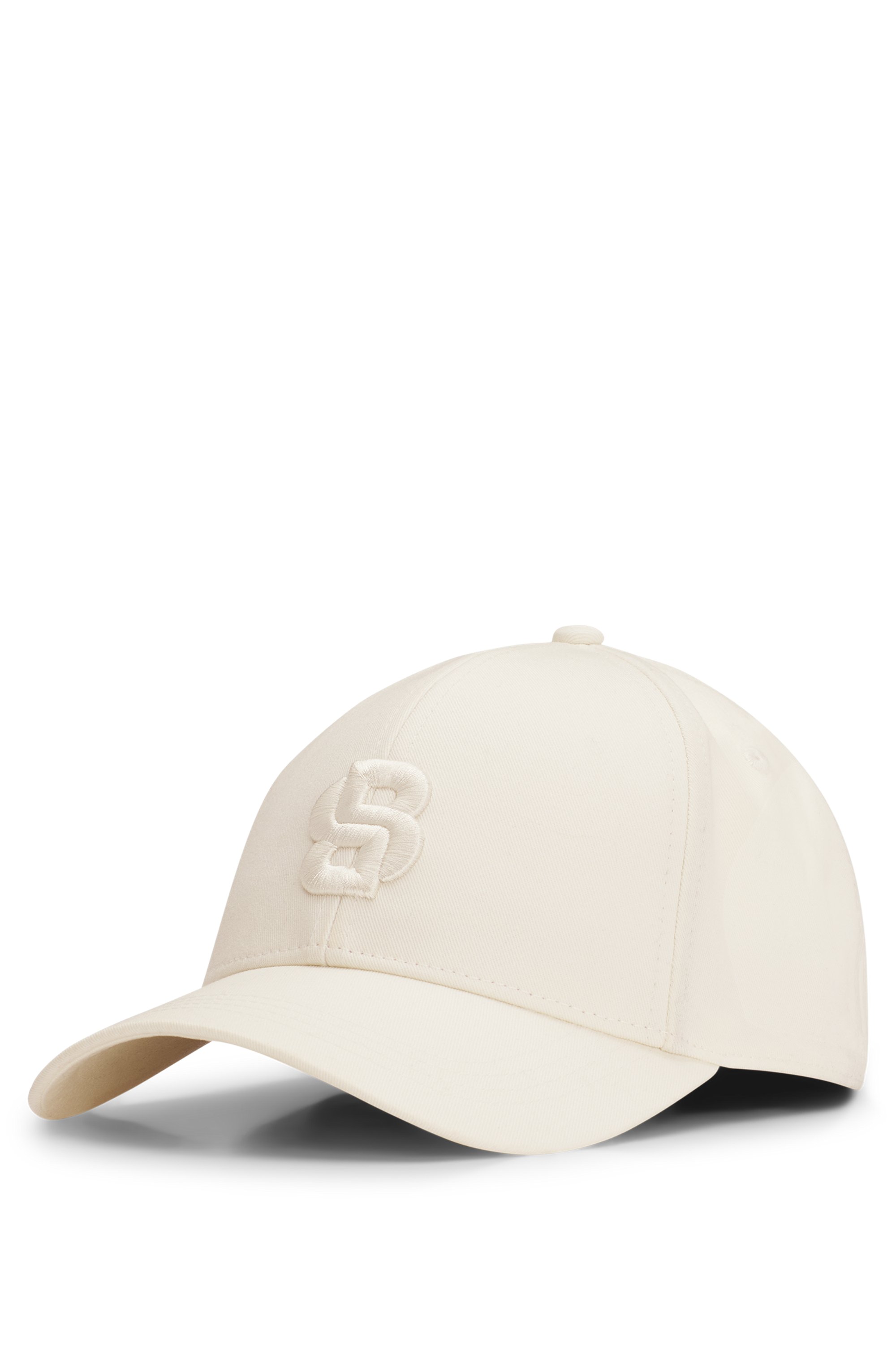 Cotton-twill cap with embroidered Double B monogram