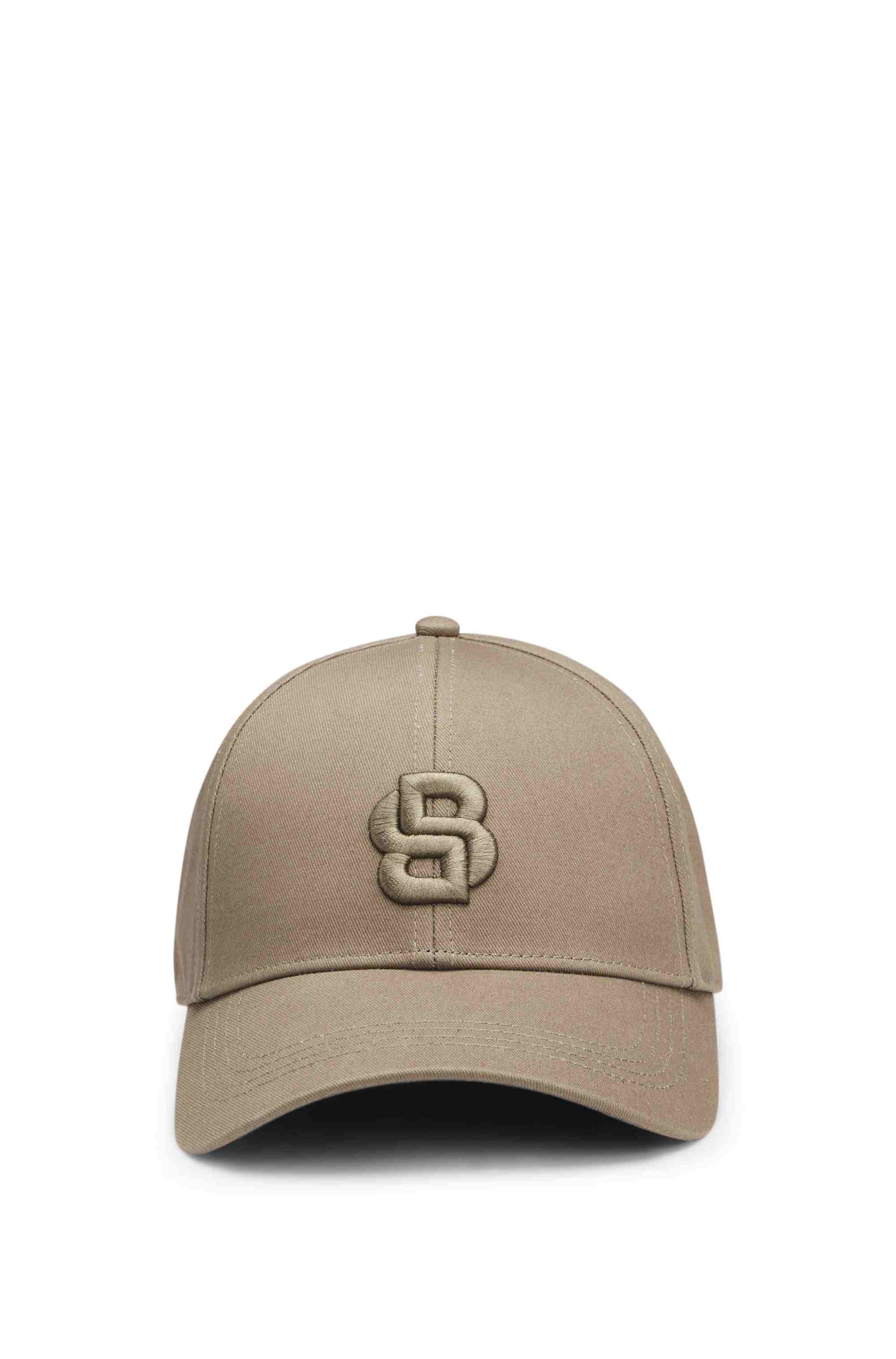 Cotton-twill cap with embroidered Double B monogram
