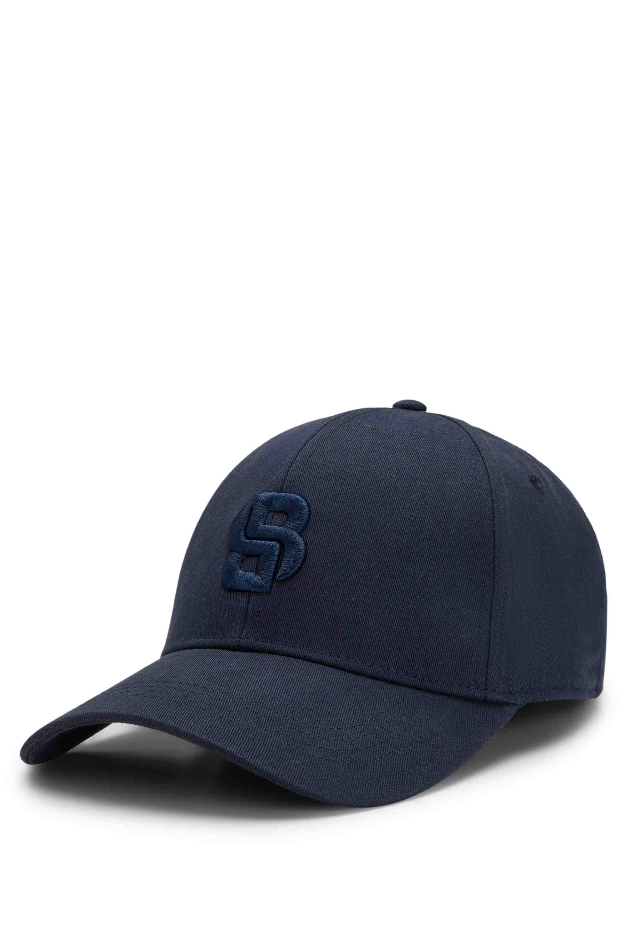 Cotton-twill cap with embroidered Double B monogram