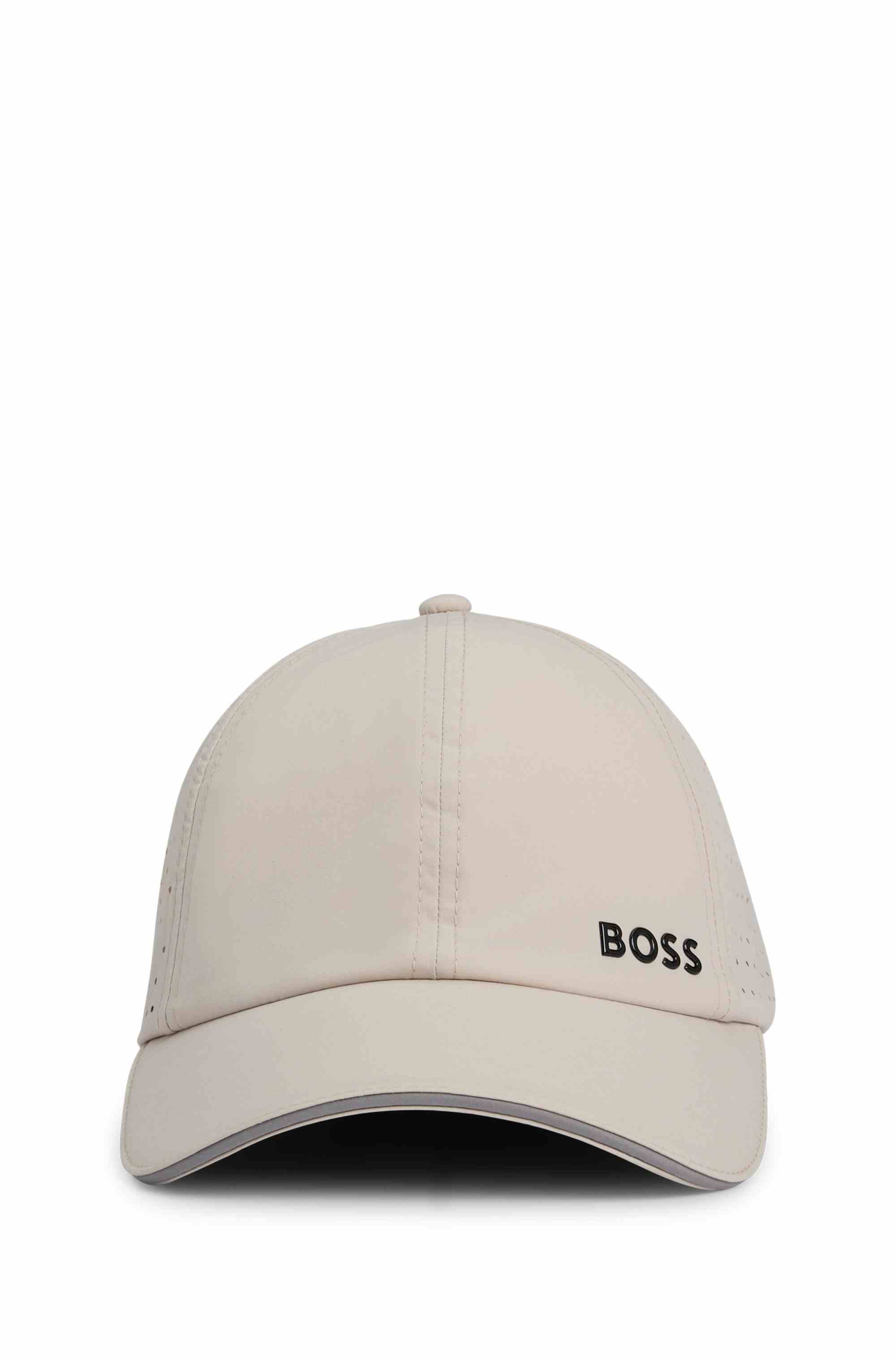 Taffeta cap with laser-cut dot pattern