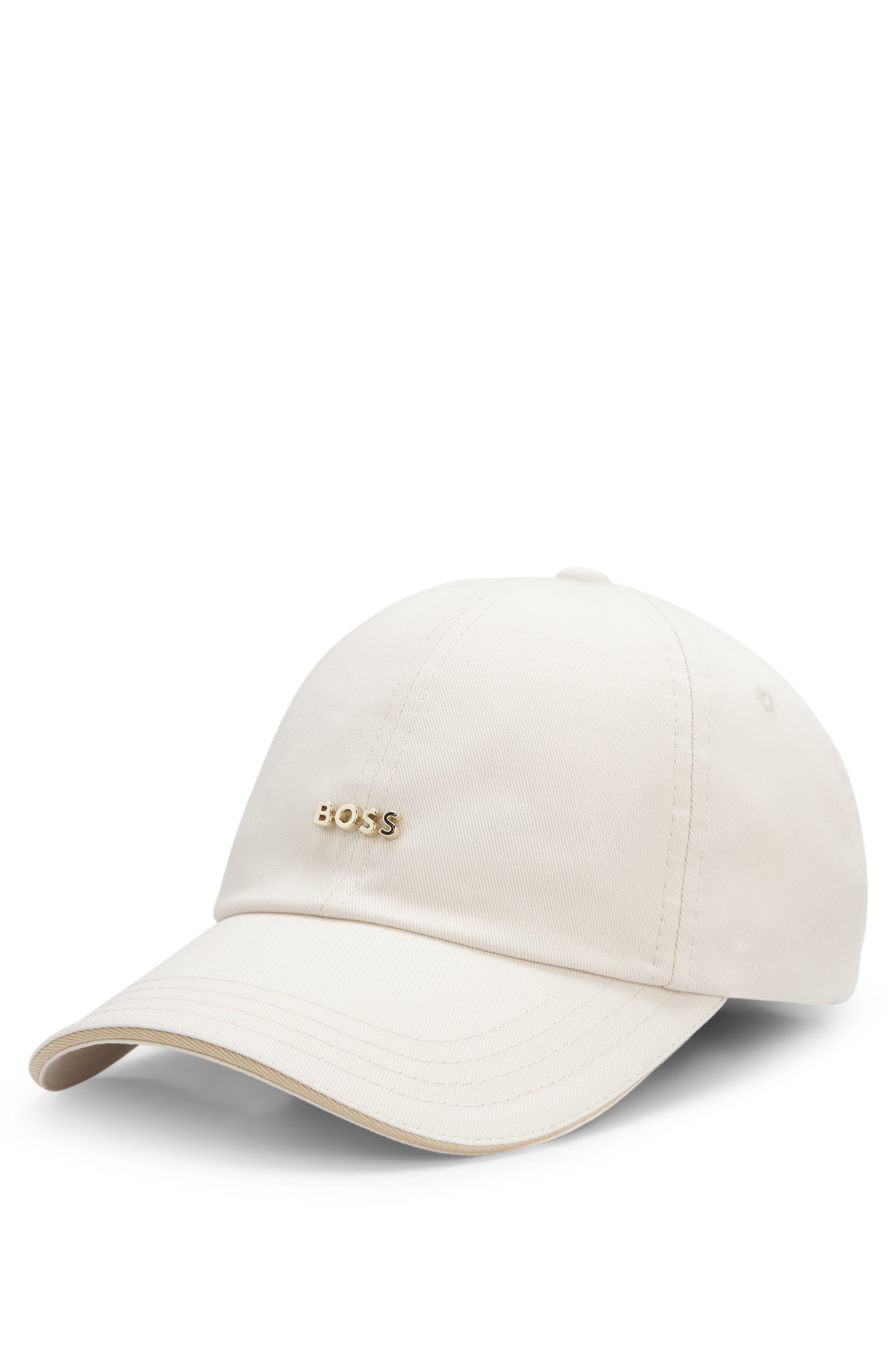 Cotton-twill cap with metal logo