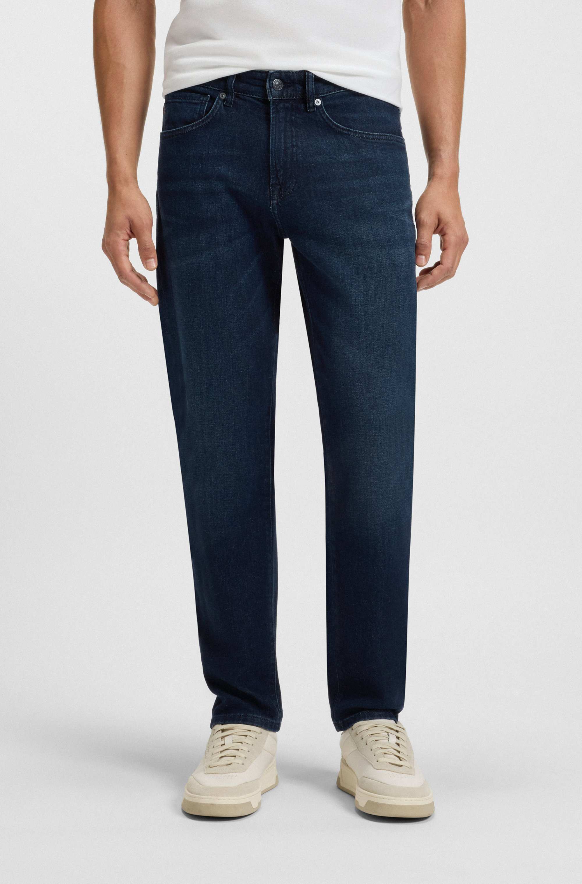 Tapered-fit jeans in blue comfort-stretch denim