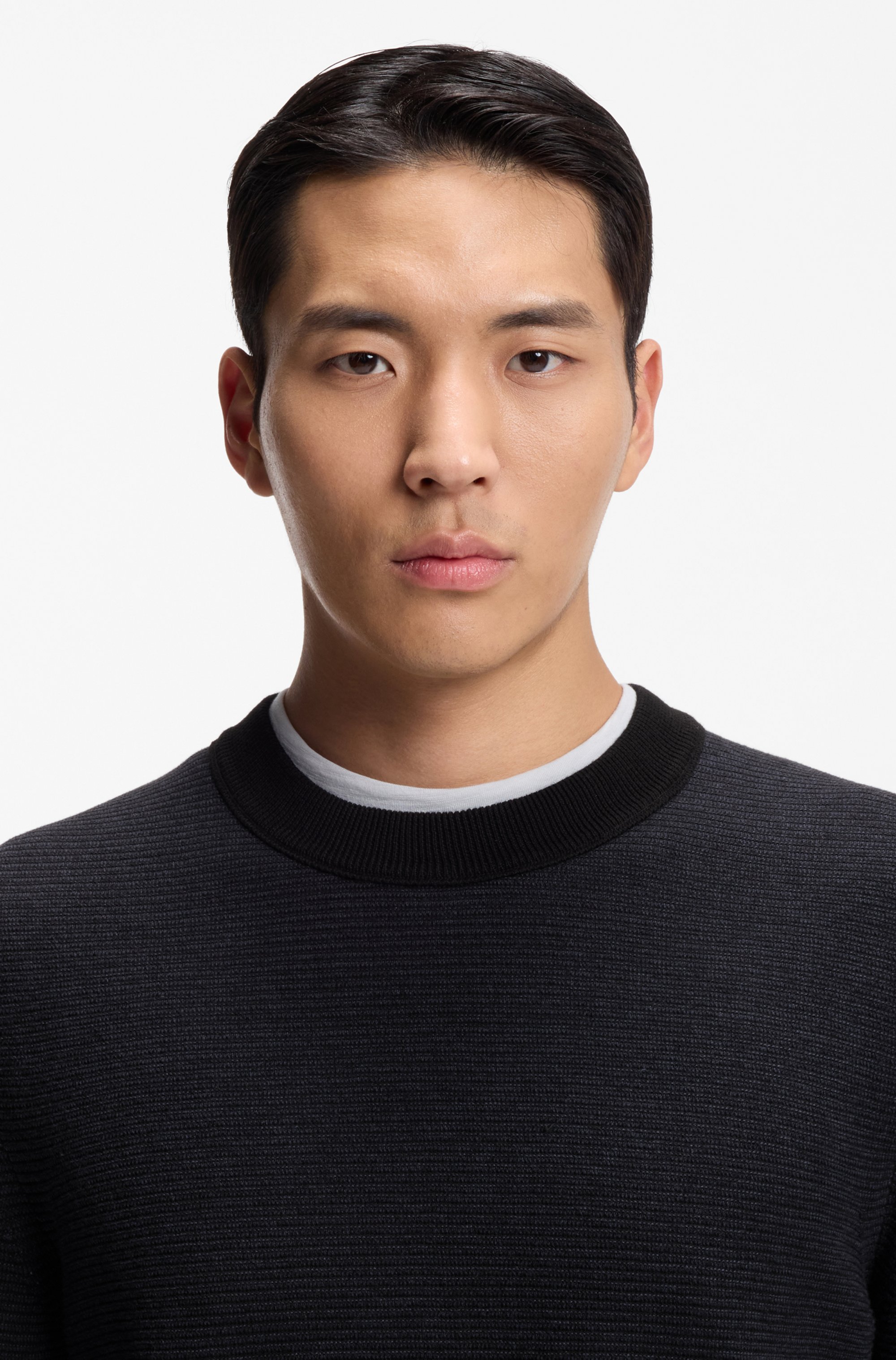 Knitted sweater in a cotton blend