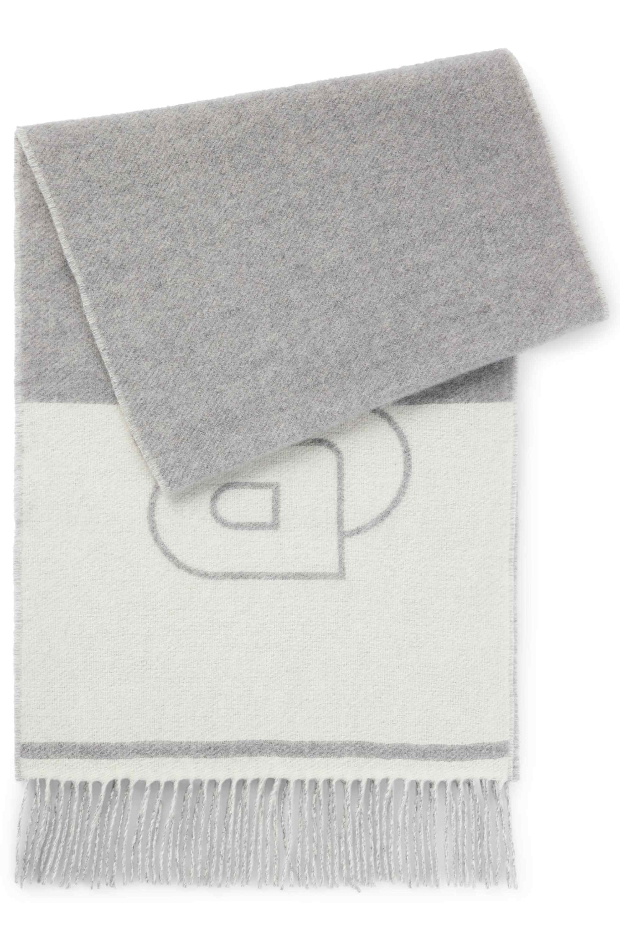 Wool-blend scarf with Double B monogram jacquard