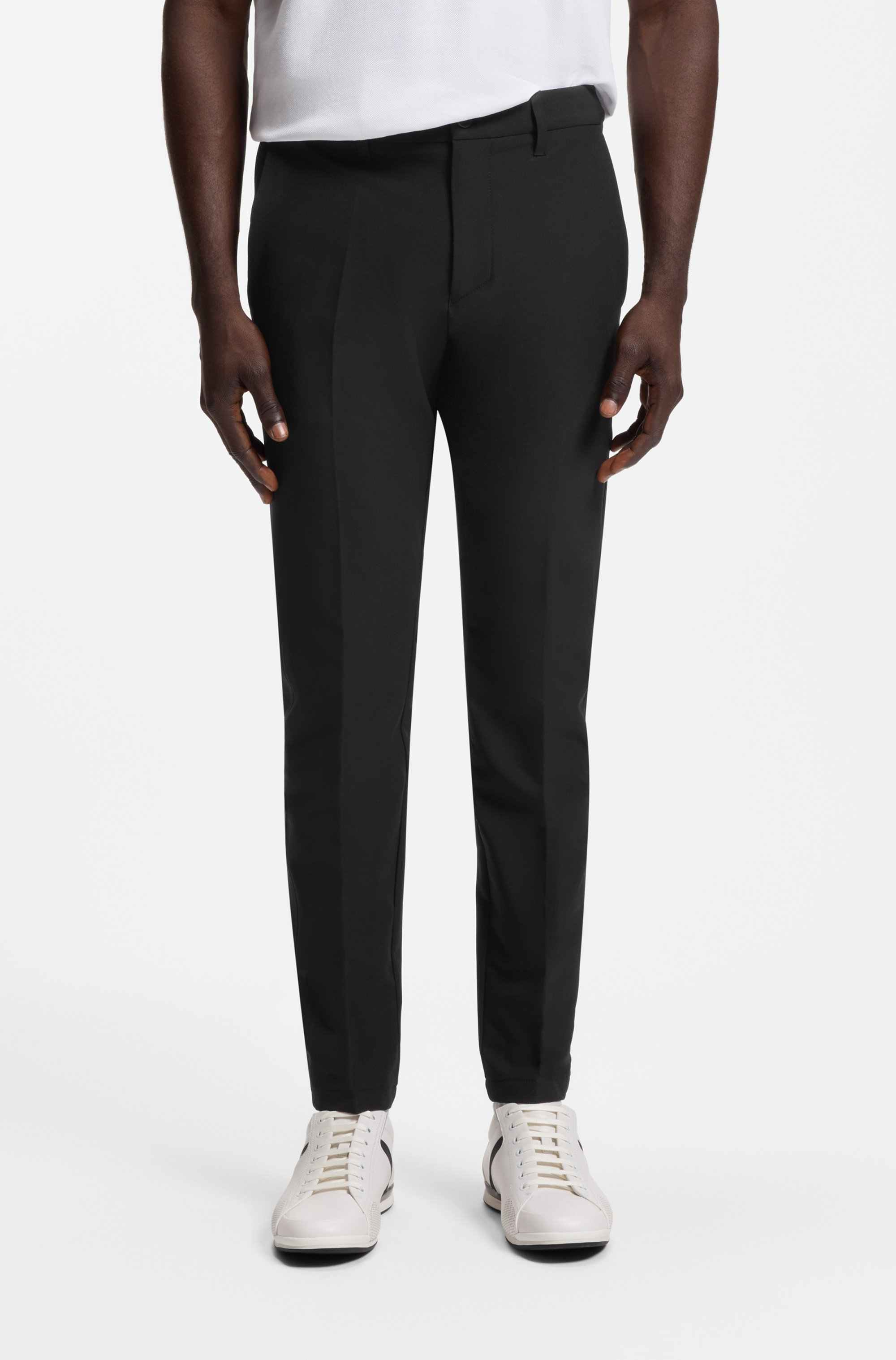 Slim-fit trousers in water-repellent stretch fabric