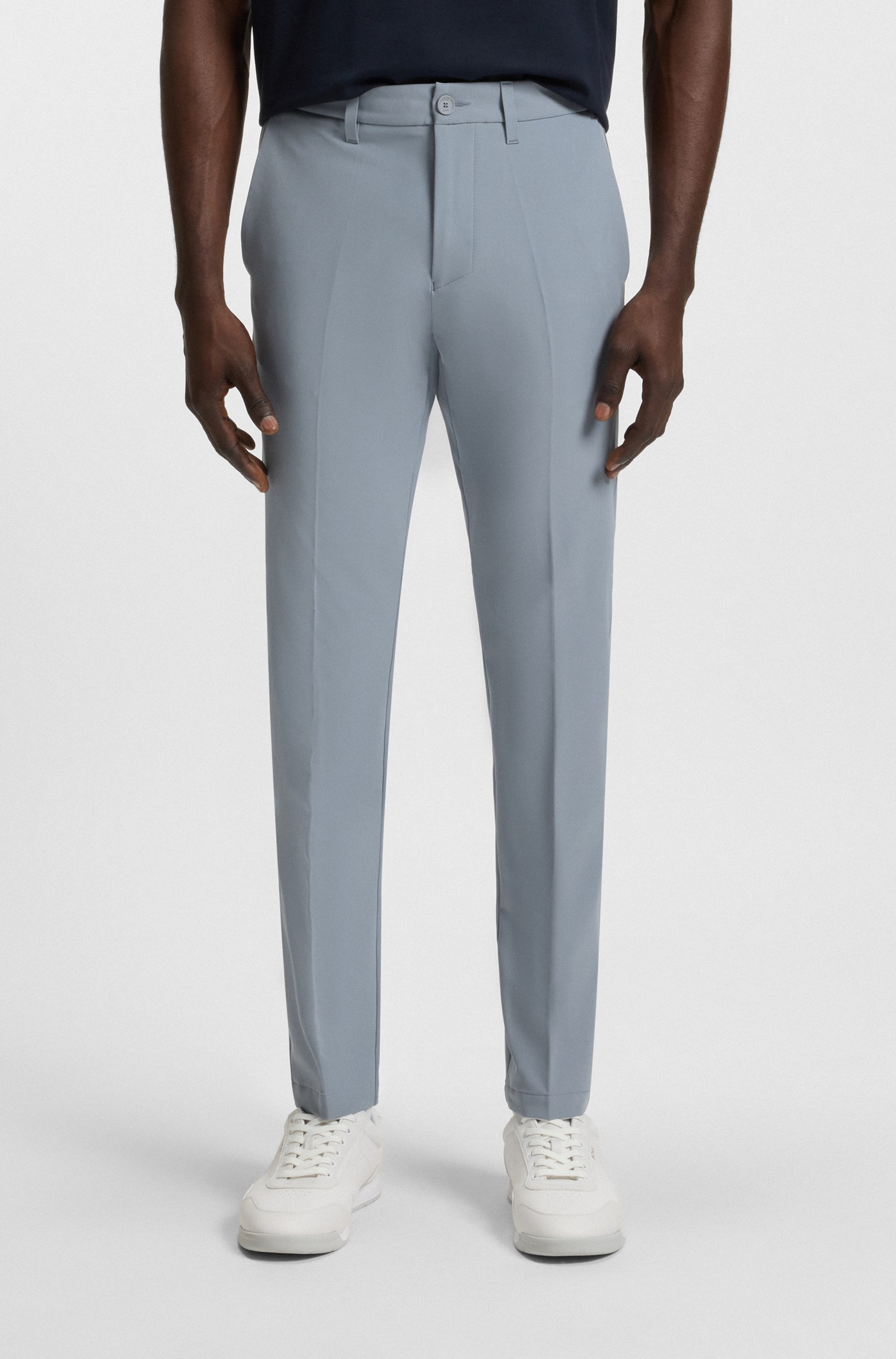 Slim-fit trousers in water-repellent stretch fabric