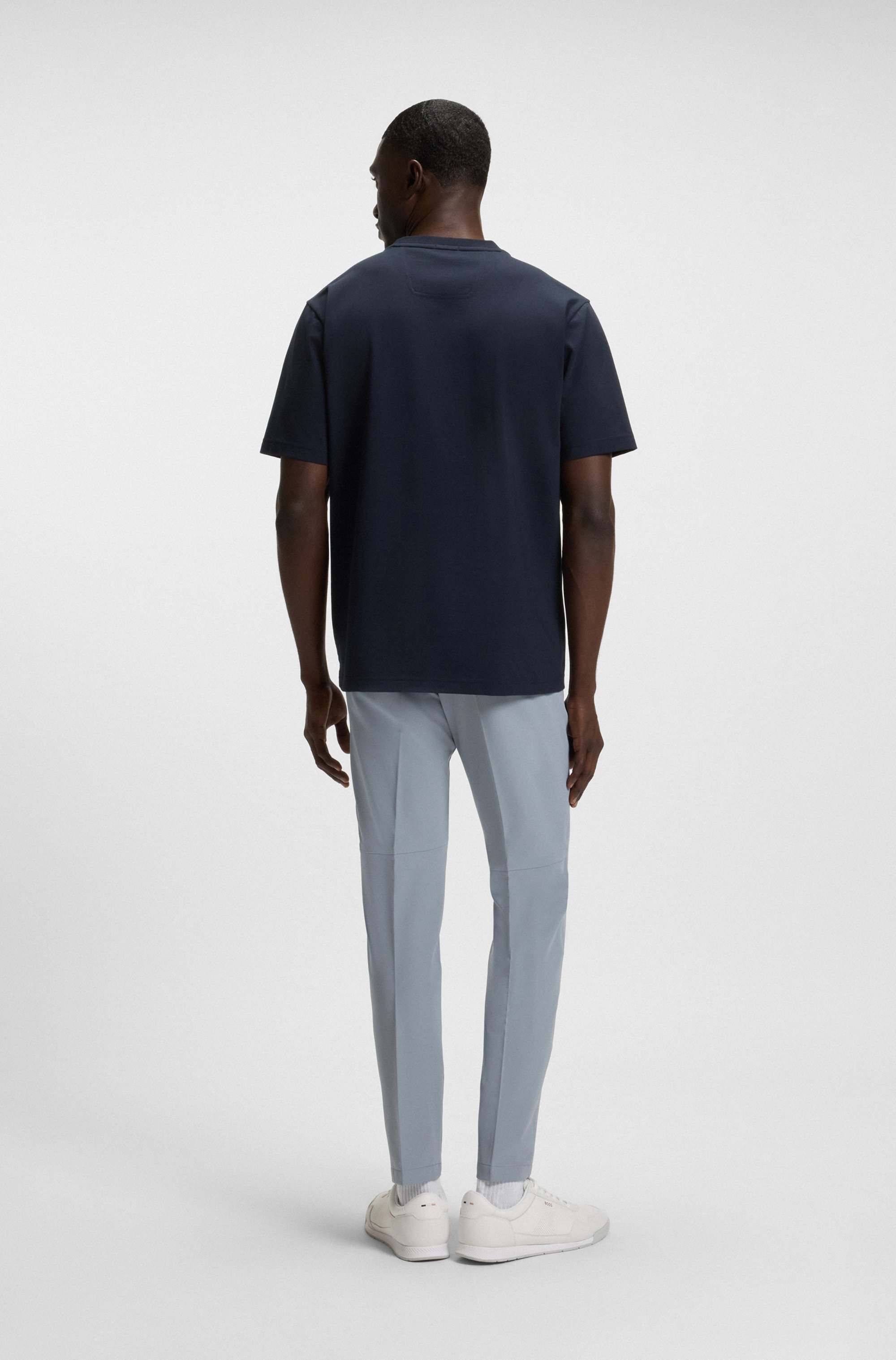 Slim-fit trousers in water-repellent stretch fabric