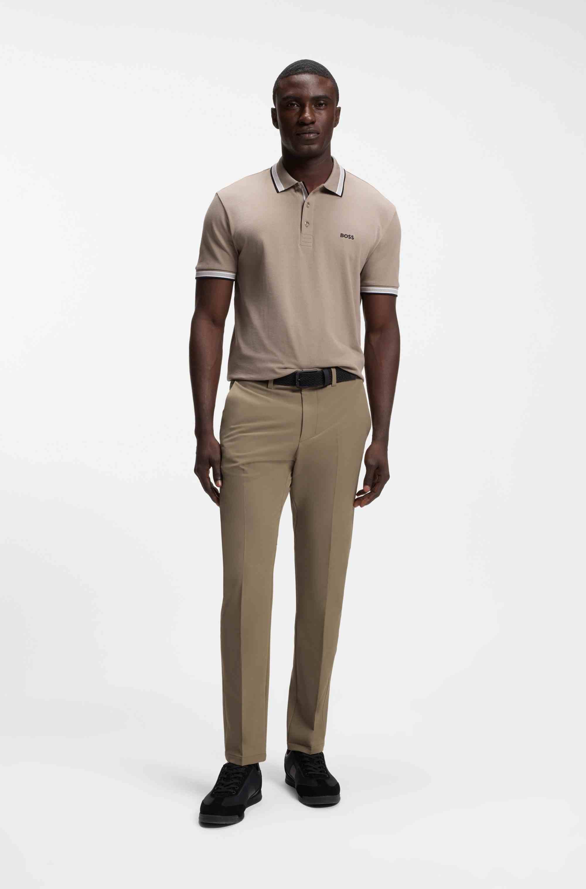 Slim-fit trousers in water-repellent stretch fabric
