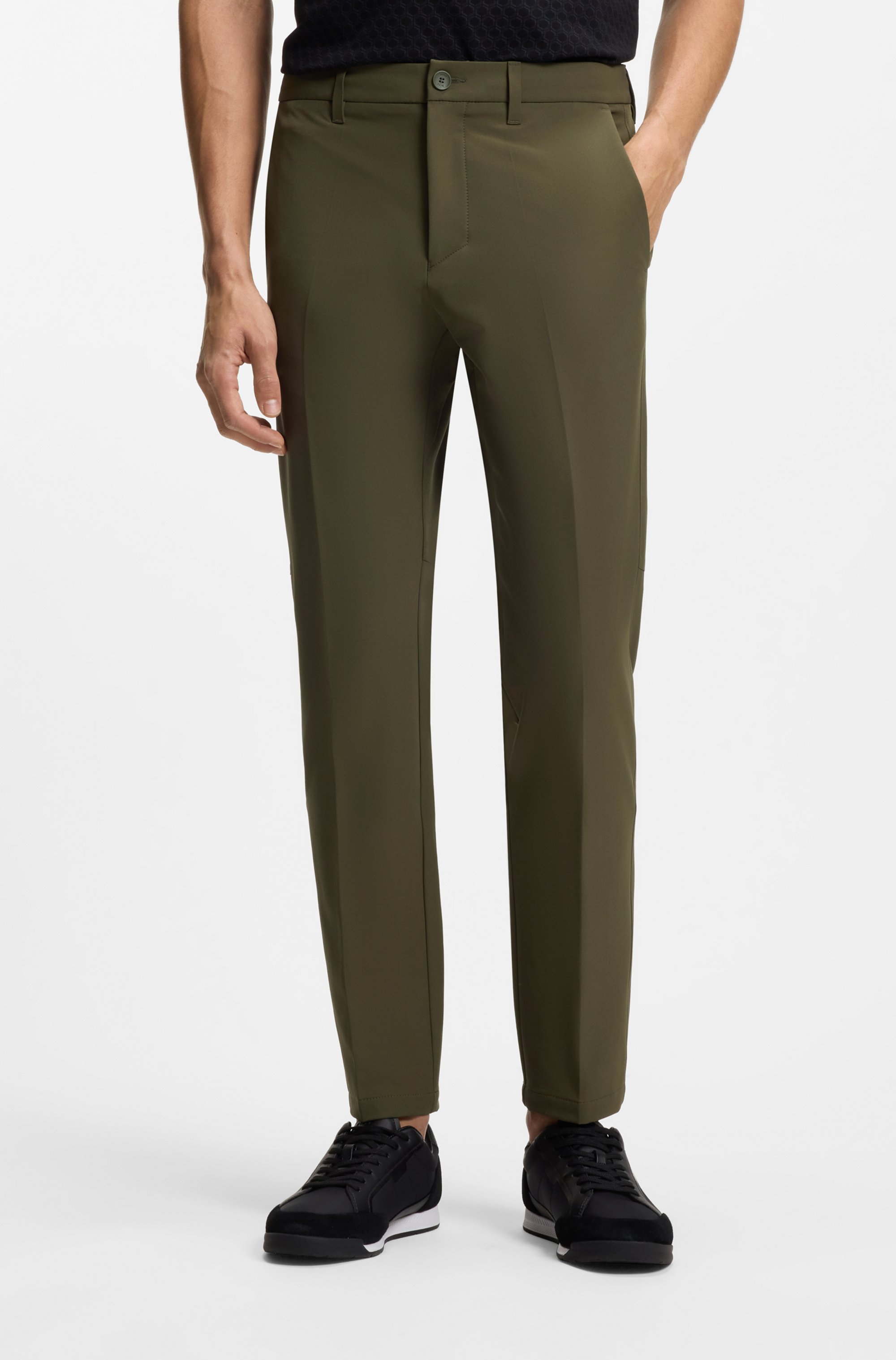 Slim-fit trousers in water-repellent stretch fabric