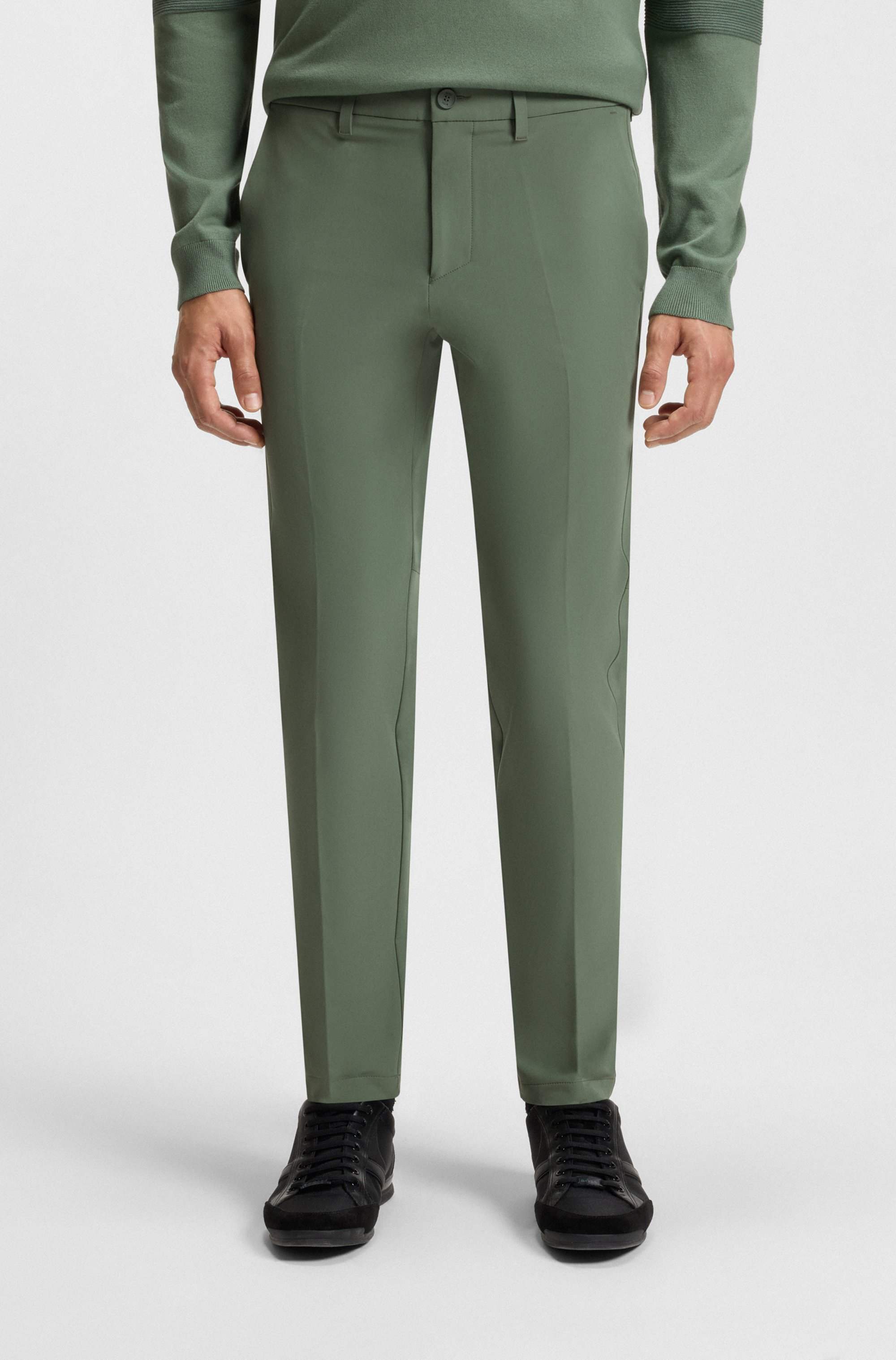 Slim-fit trousers in water-repellent stretch fabric